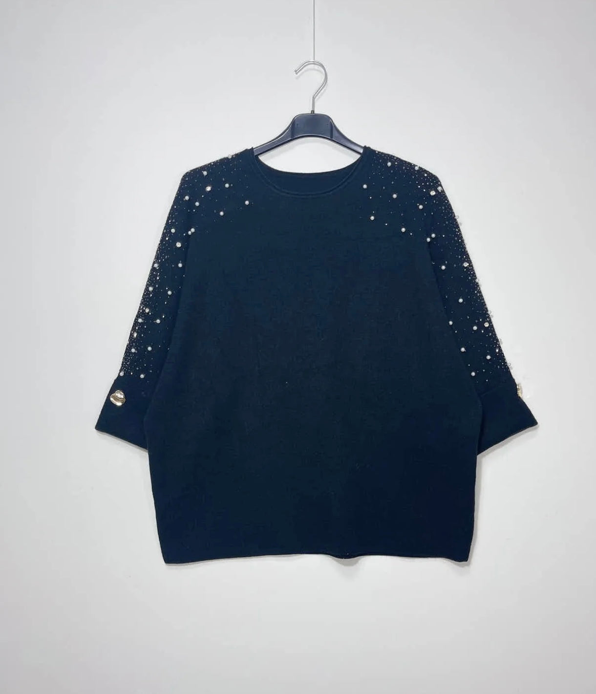 Maglia con applicazioni gioiello