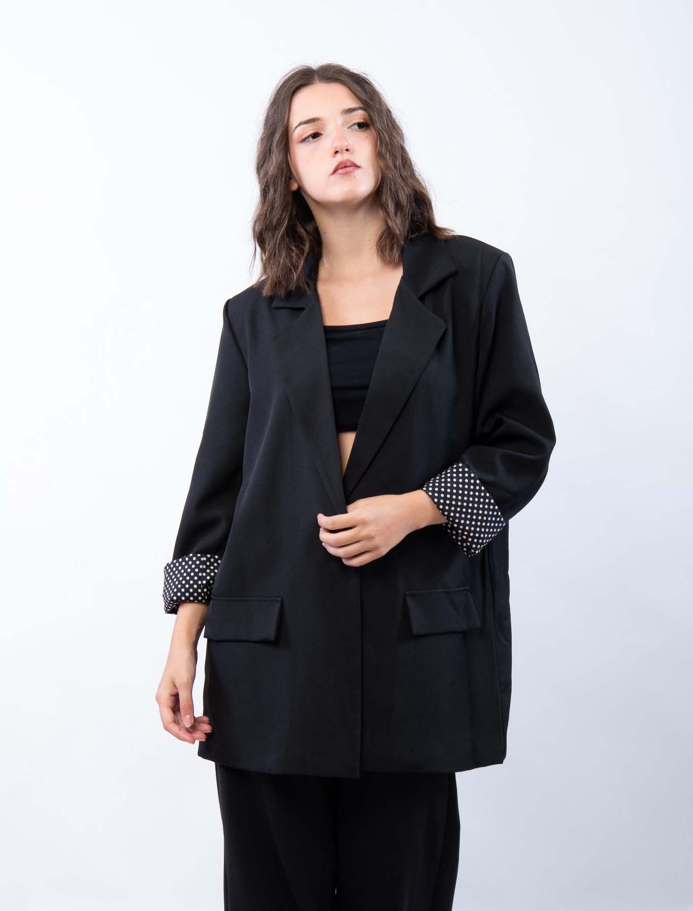 Blazer con fodera a pois
