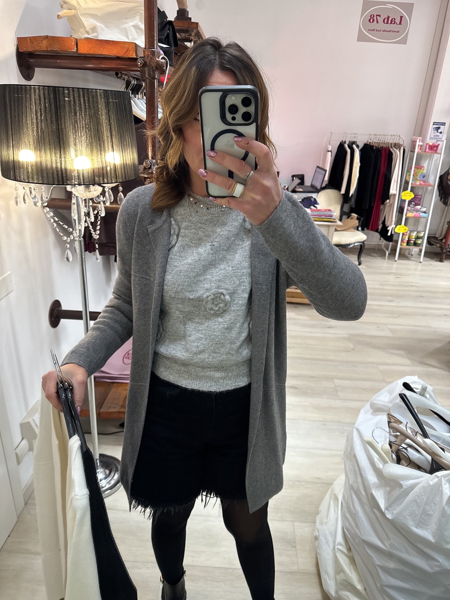 Cardigan scollo tondo