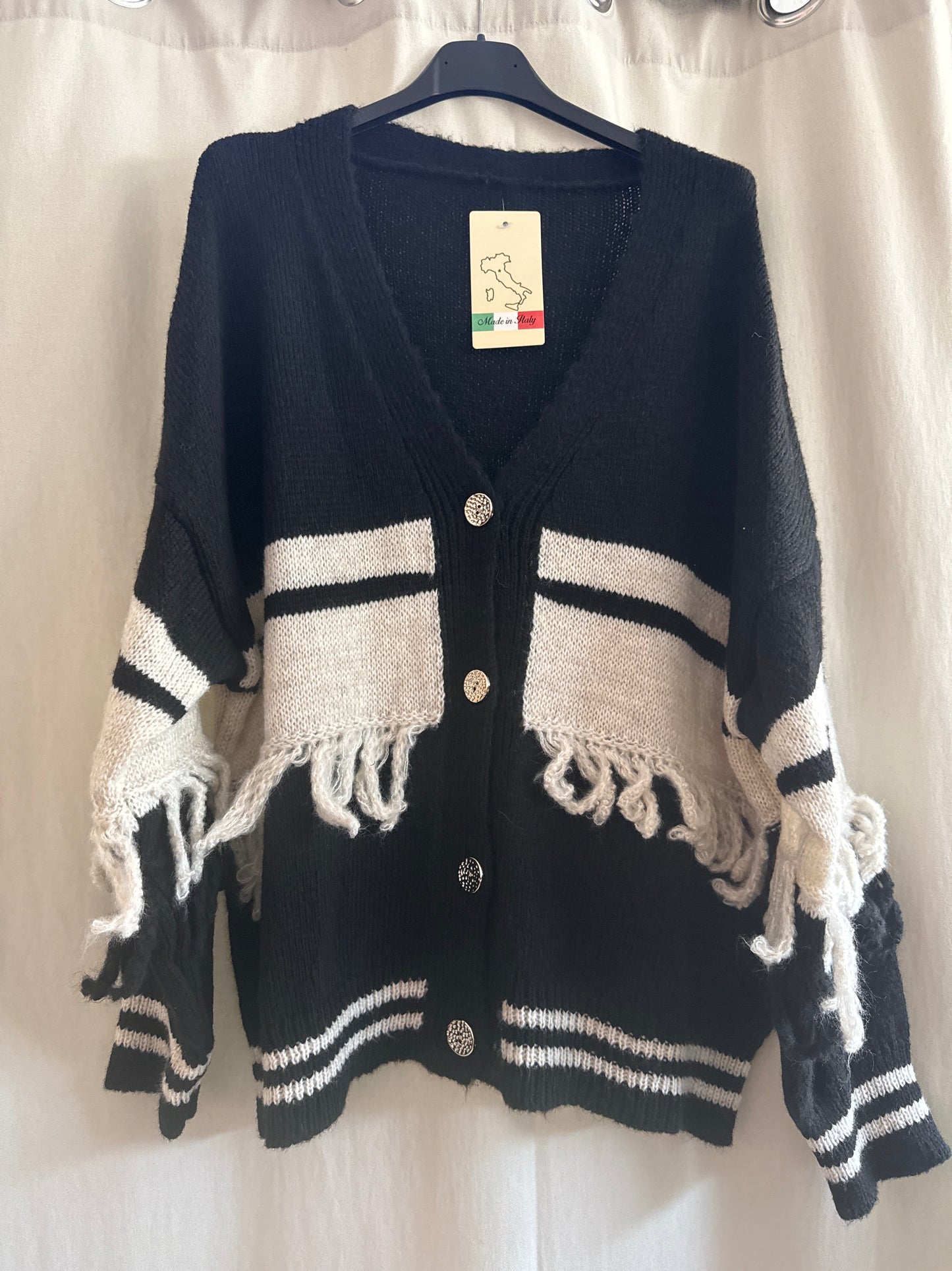 Cardigan con frange