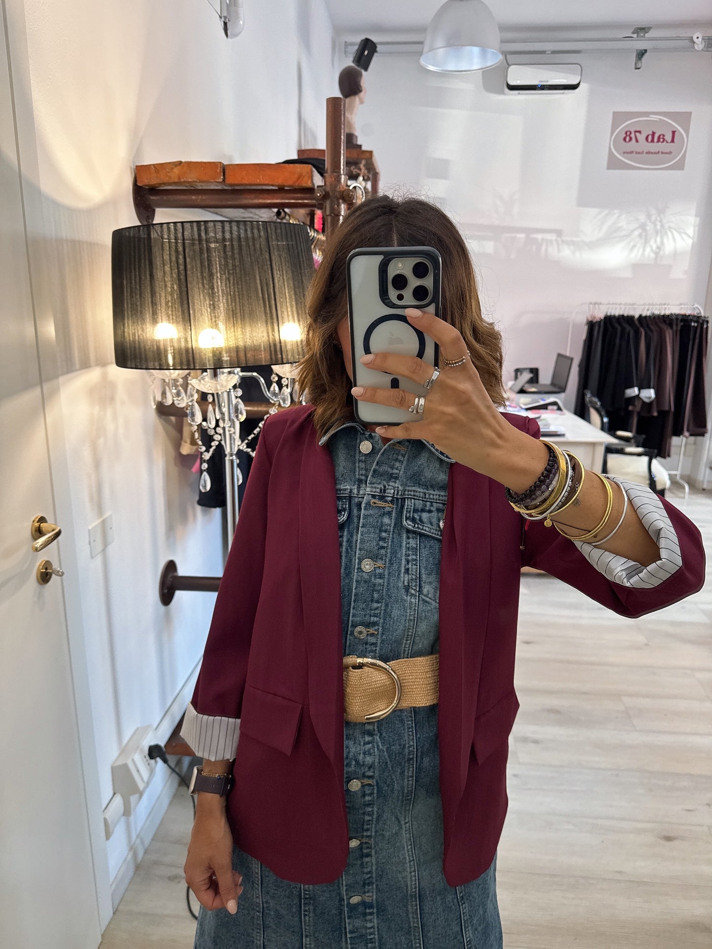Blazer con fodera rigata