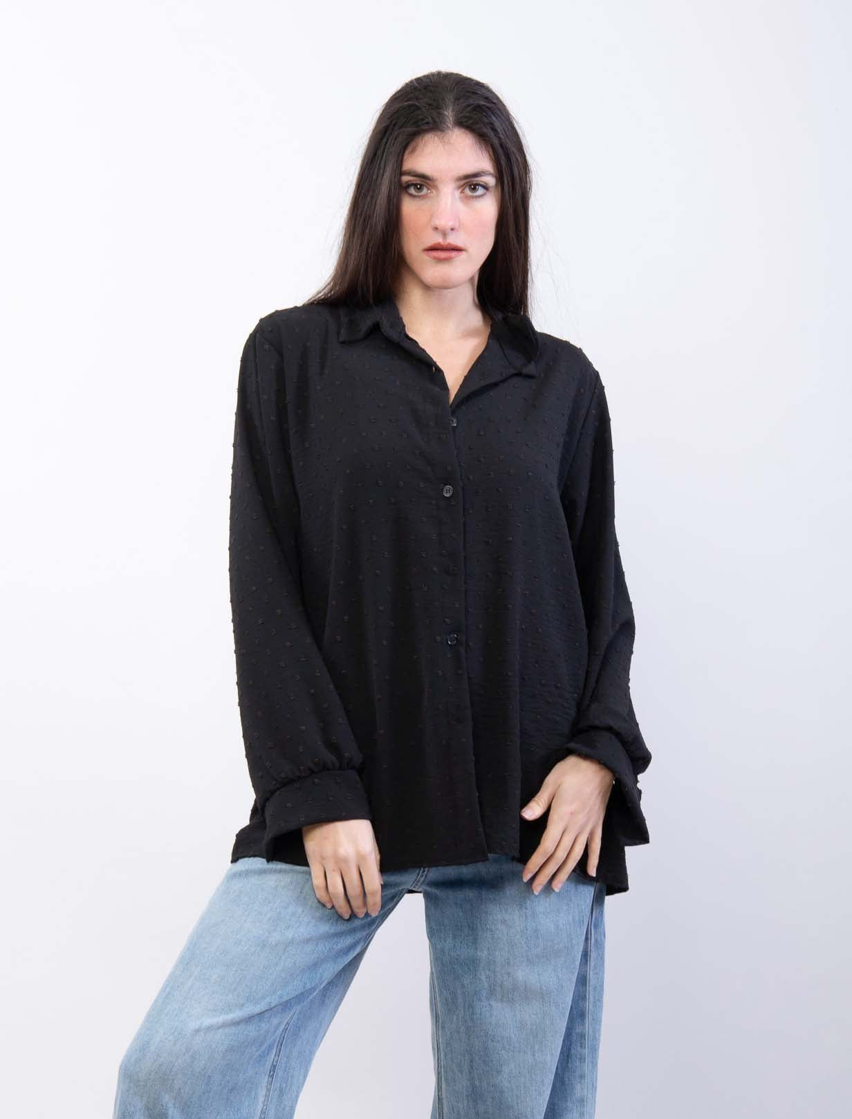 Camicia in chiffon a pois