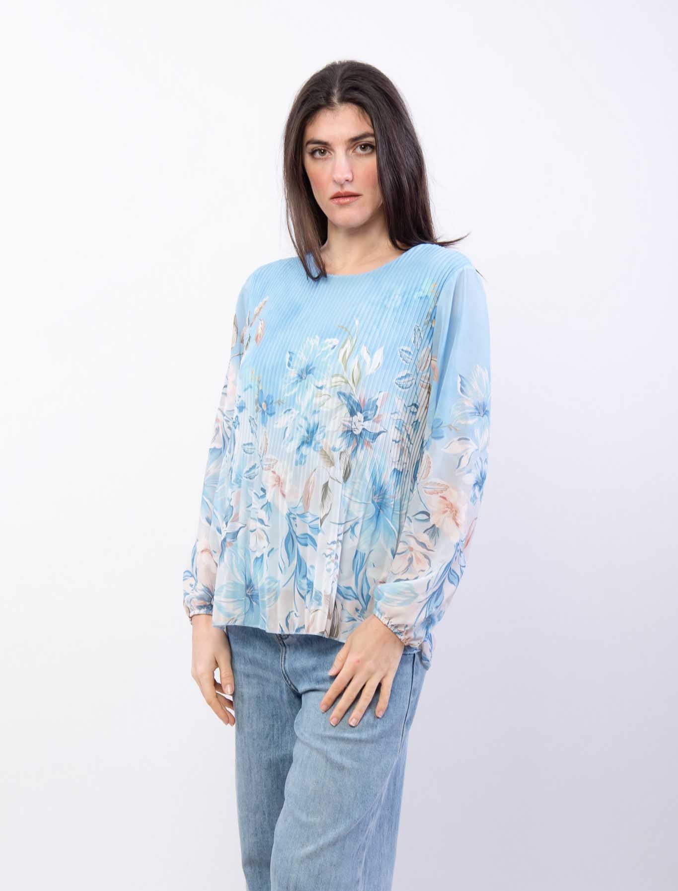 Blusa plissé floreale