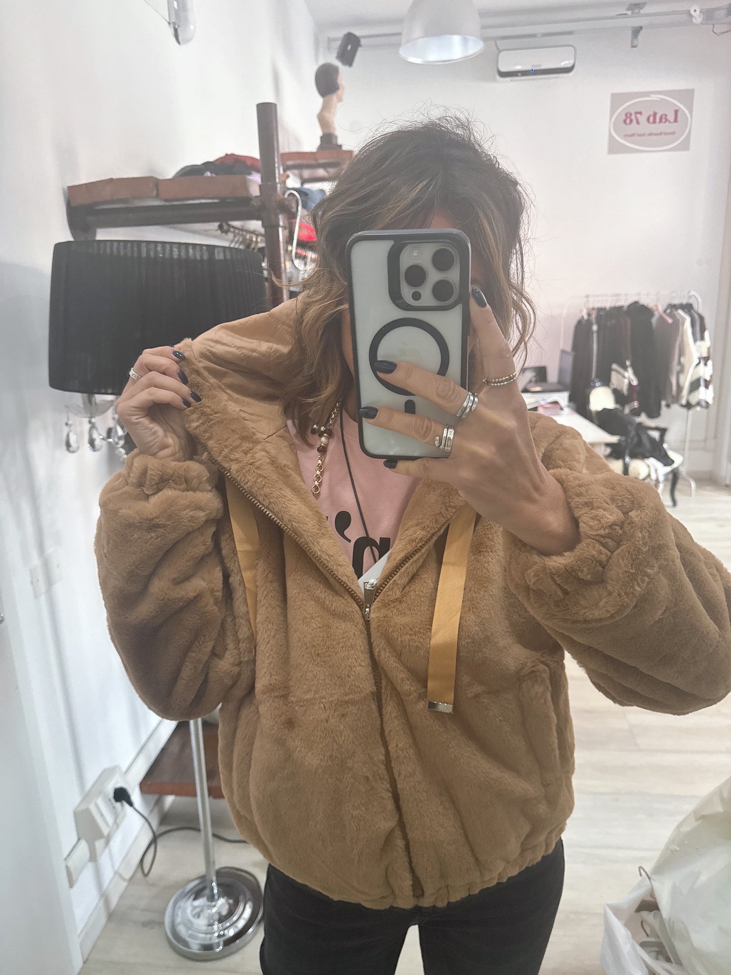 Pelliccia con zip
