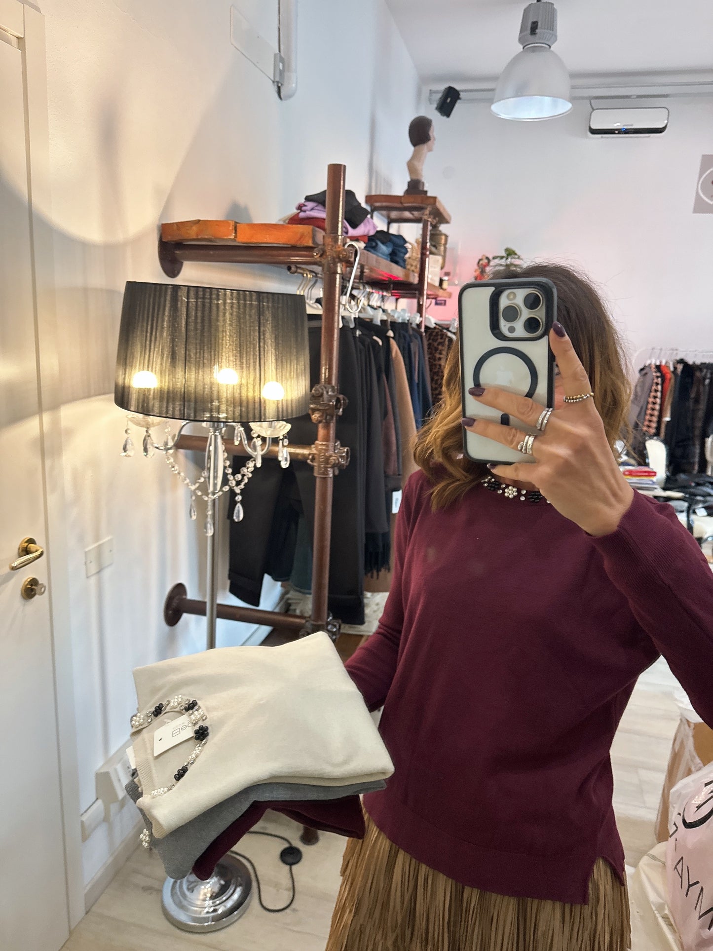 Maglia con perline