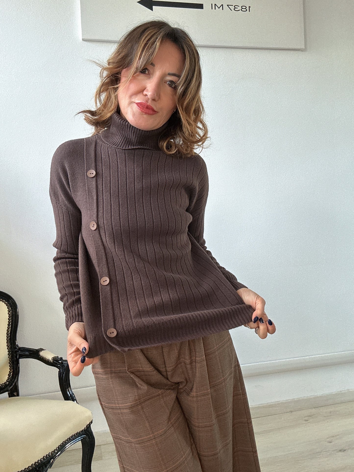 Dolcevita con bottoni