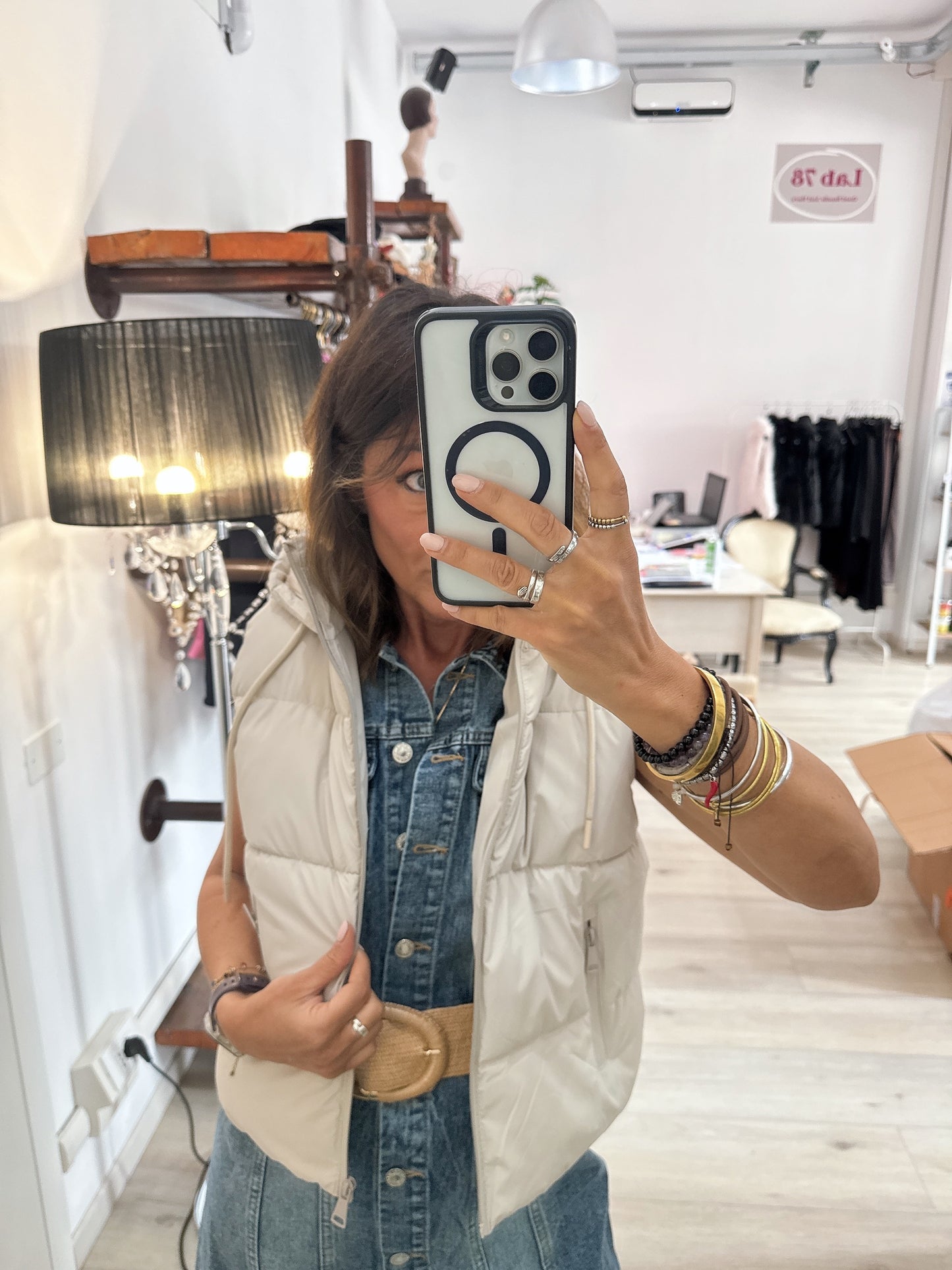 Piumino cropped smanicato