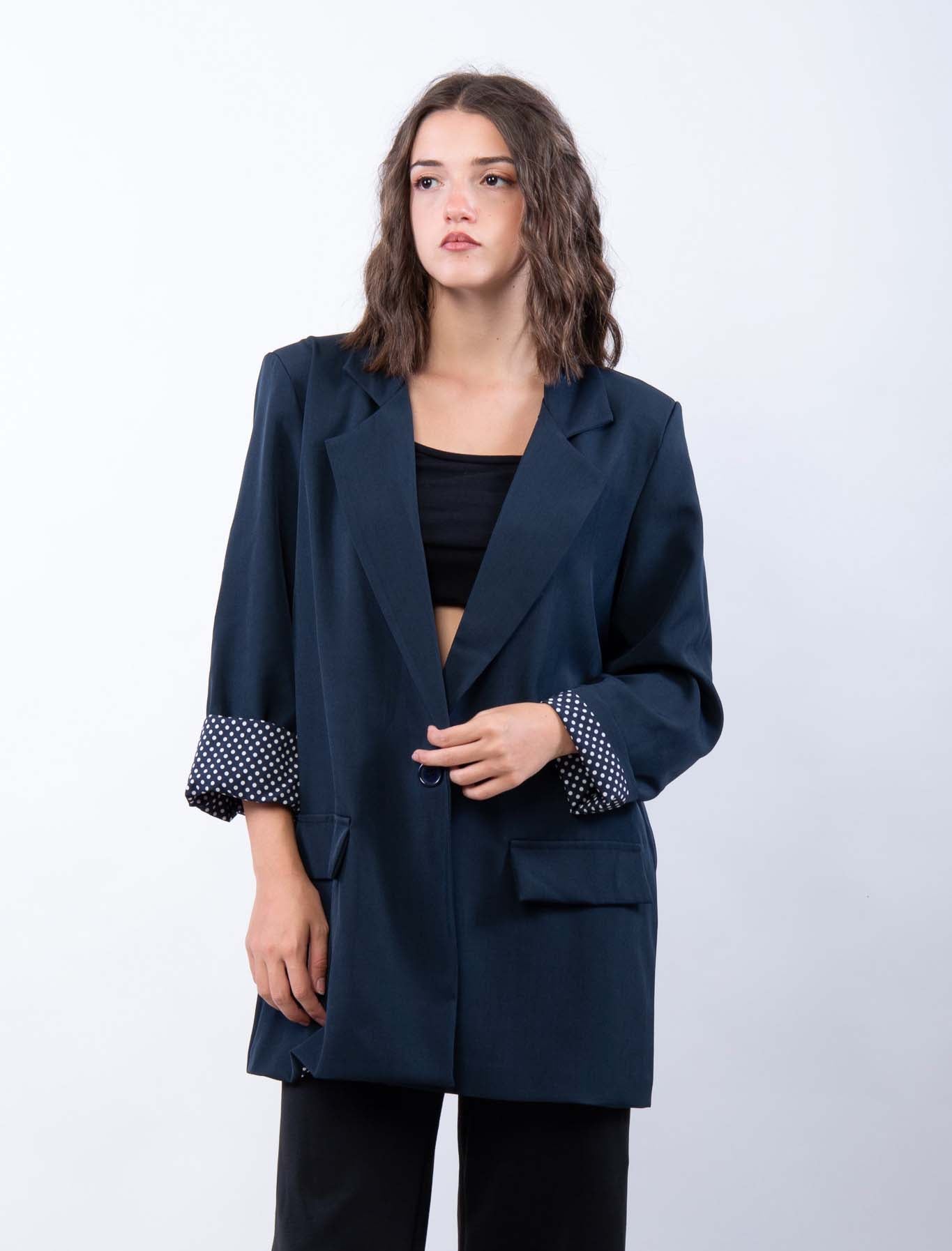 Blazer con fodera a pois