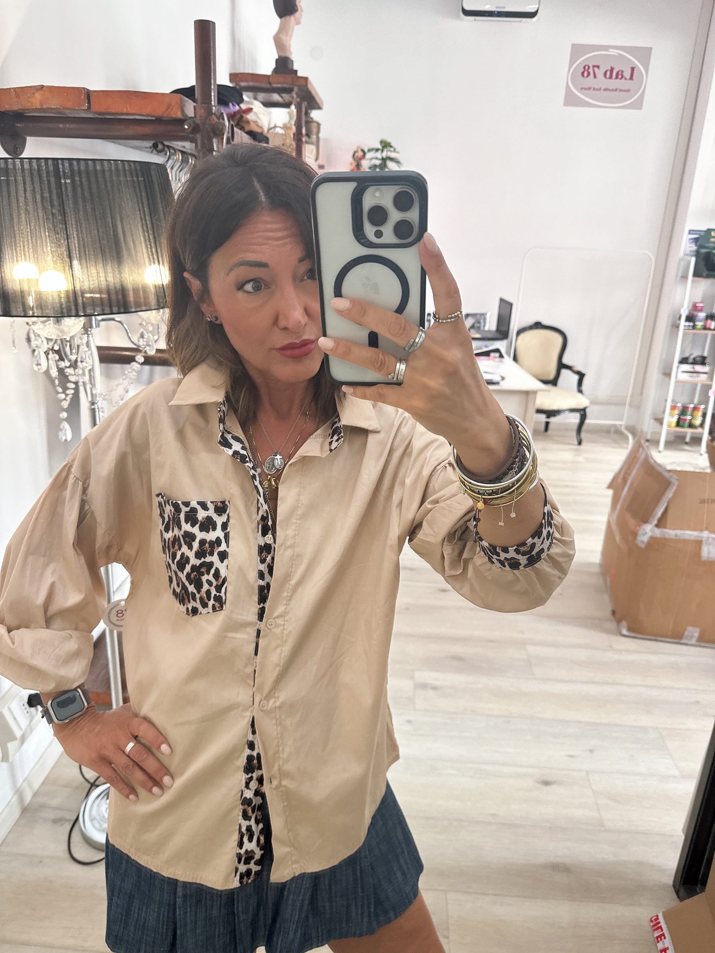 Camicia over animalier