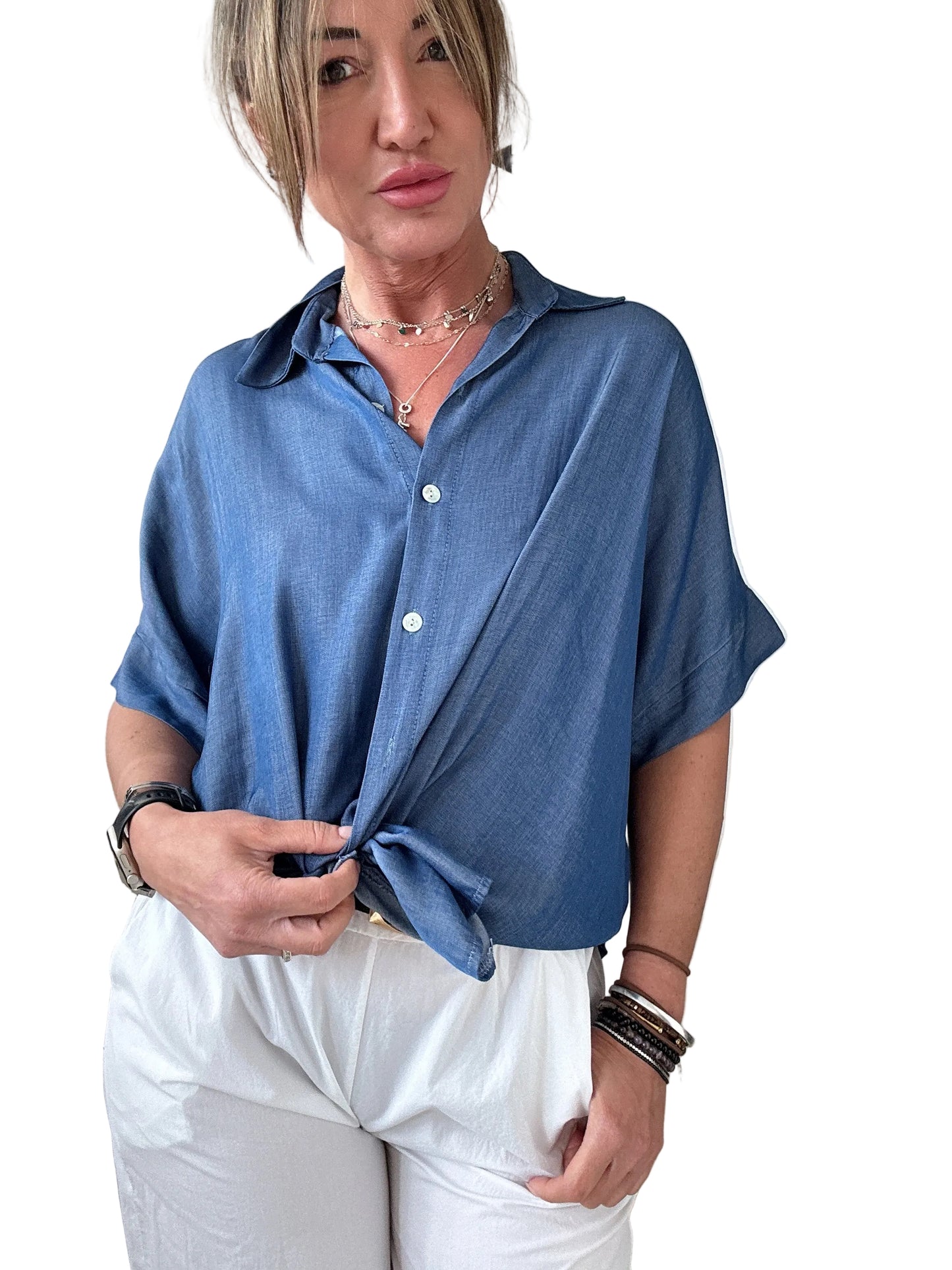 Camicia over in chambray