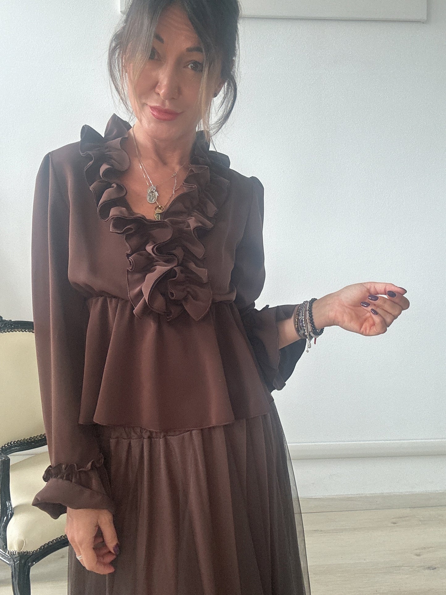Blusa con rouches