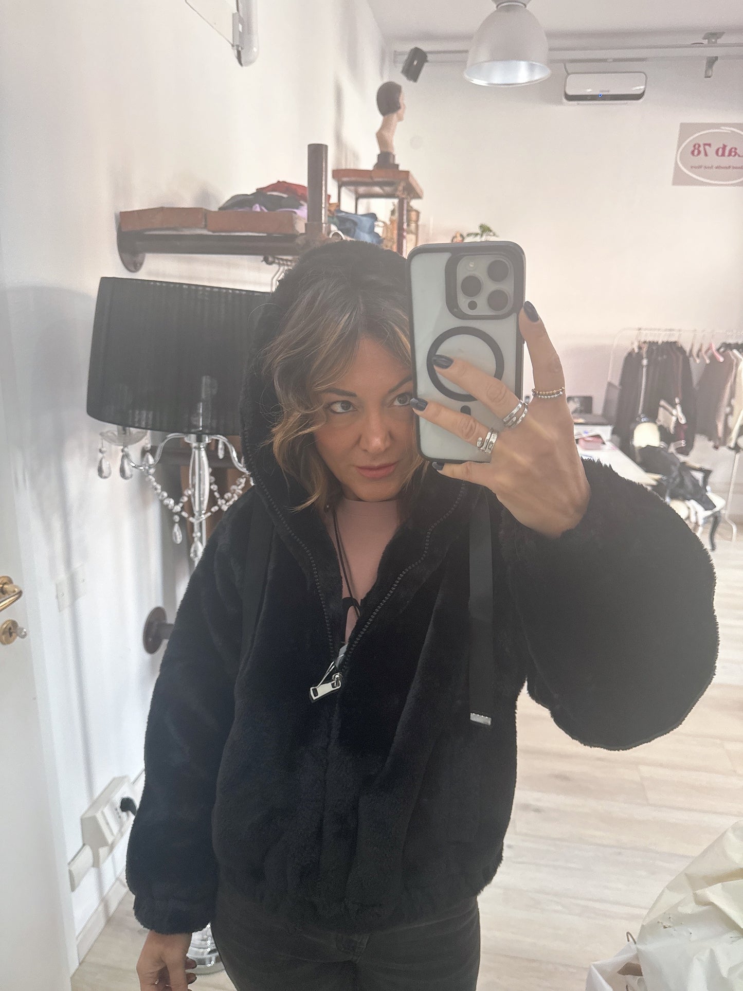 Pelliccia con zip