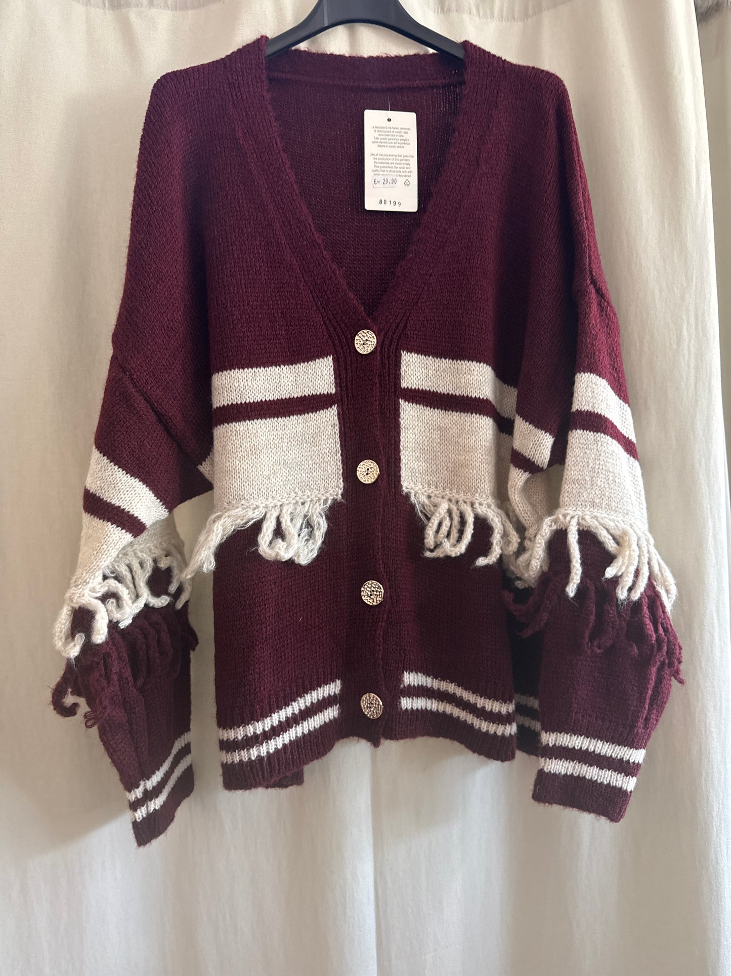 Cardigan con frange