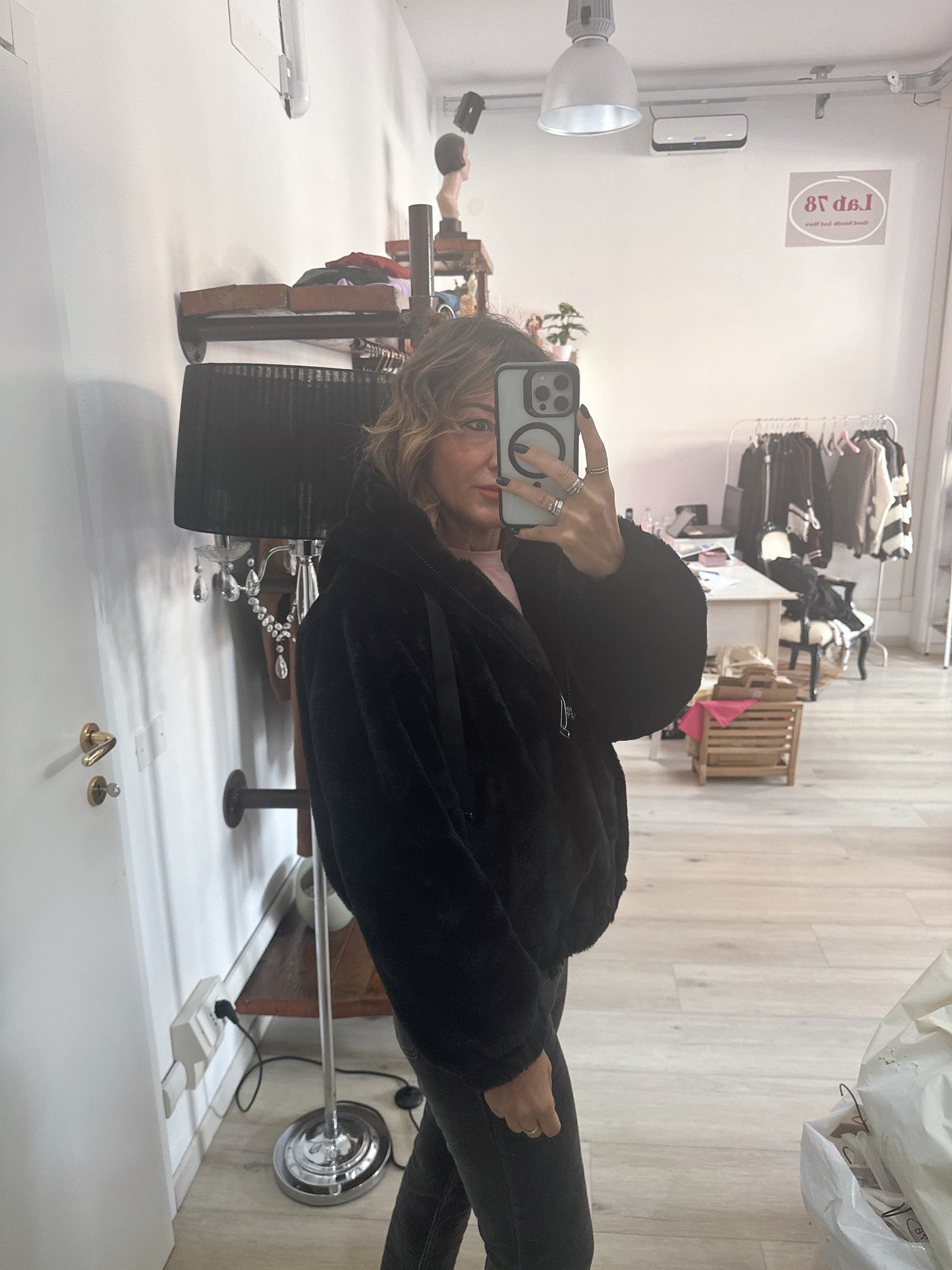 Pelliccia con zip