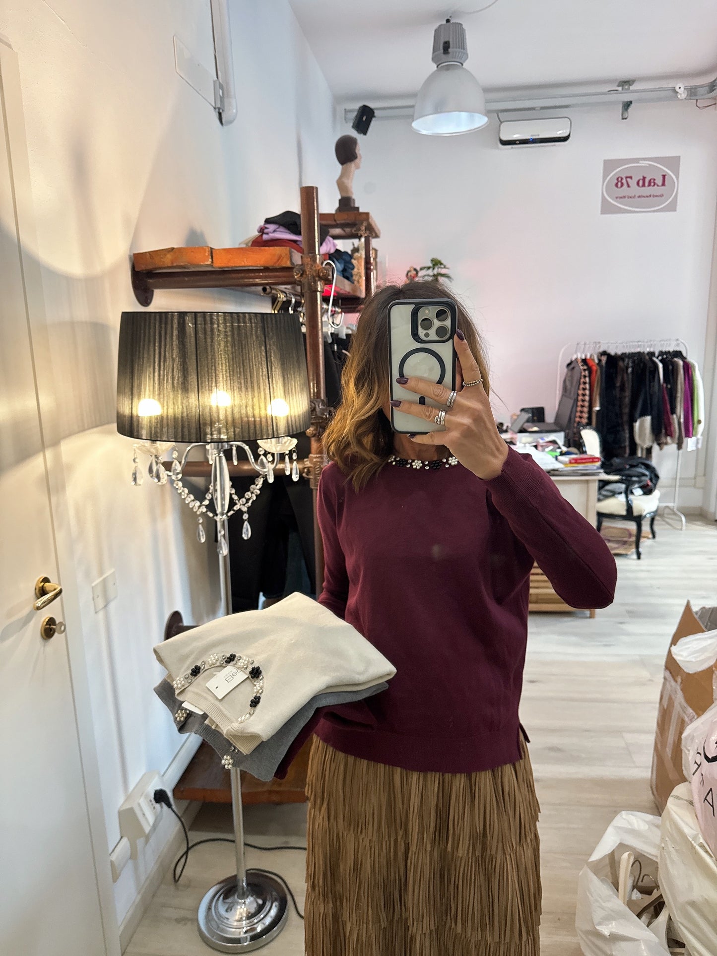 Maglia con perline