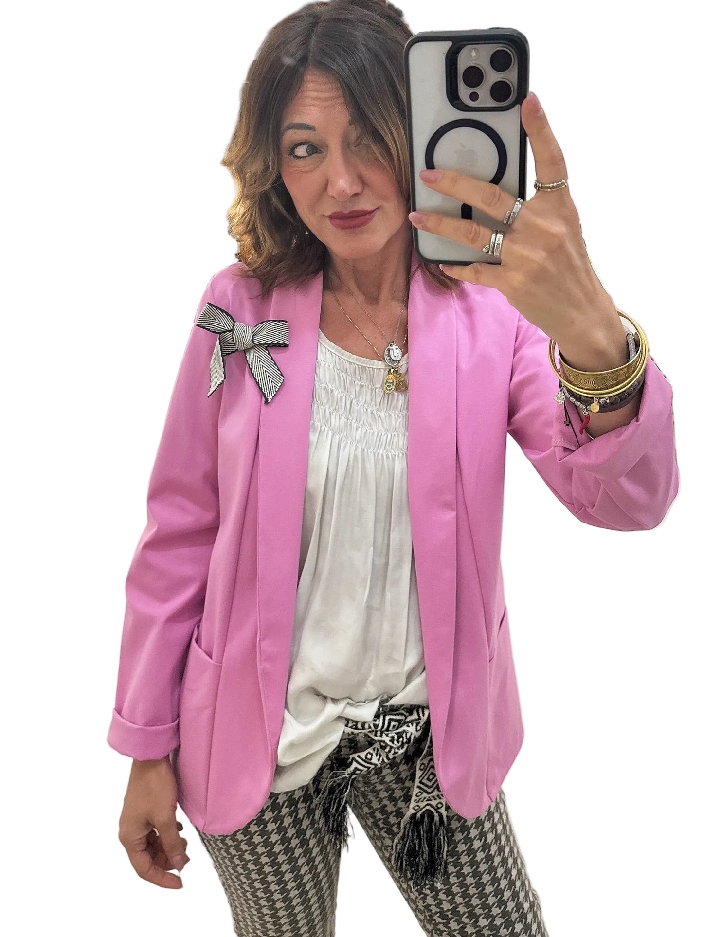Blazer con spilla