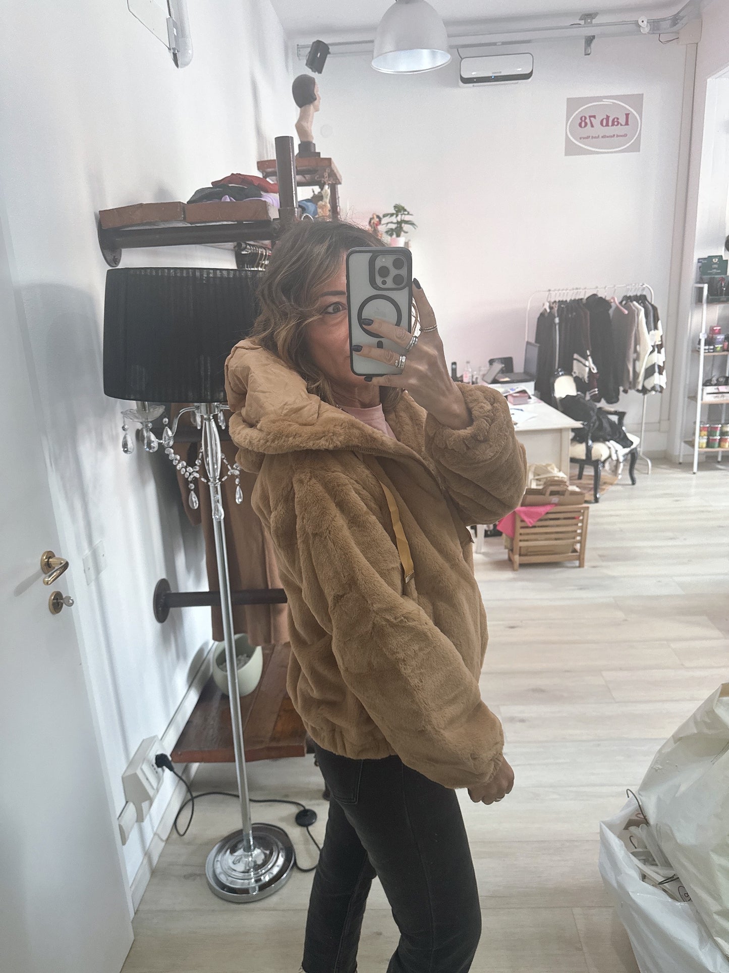 Pelliccia con zip