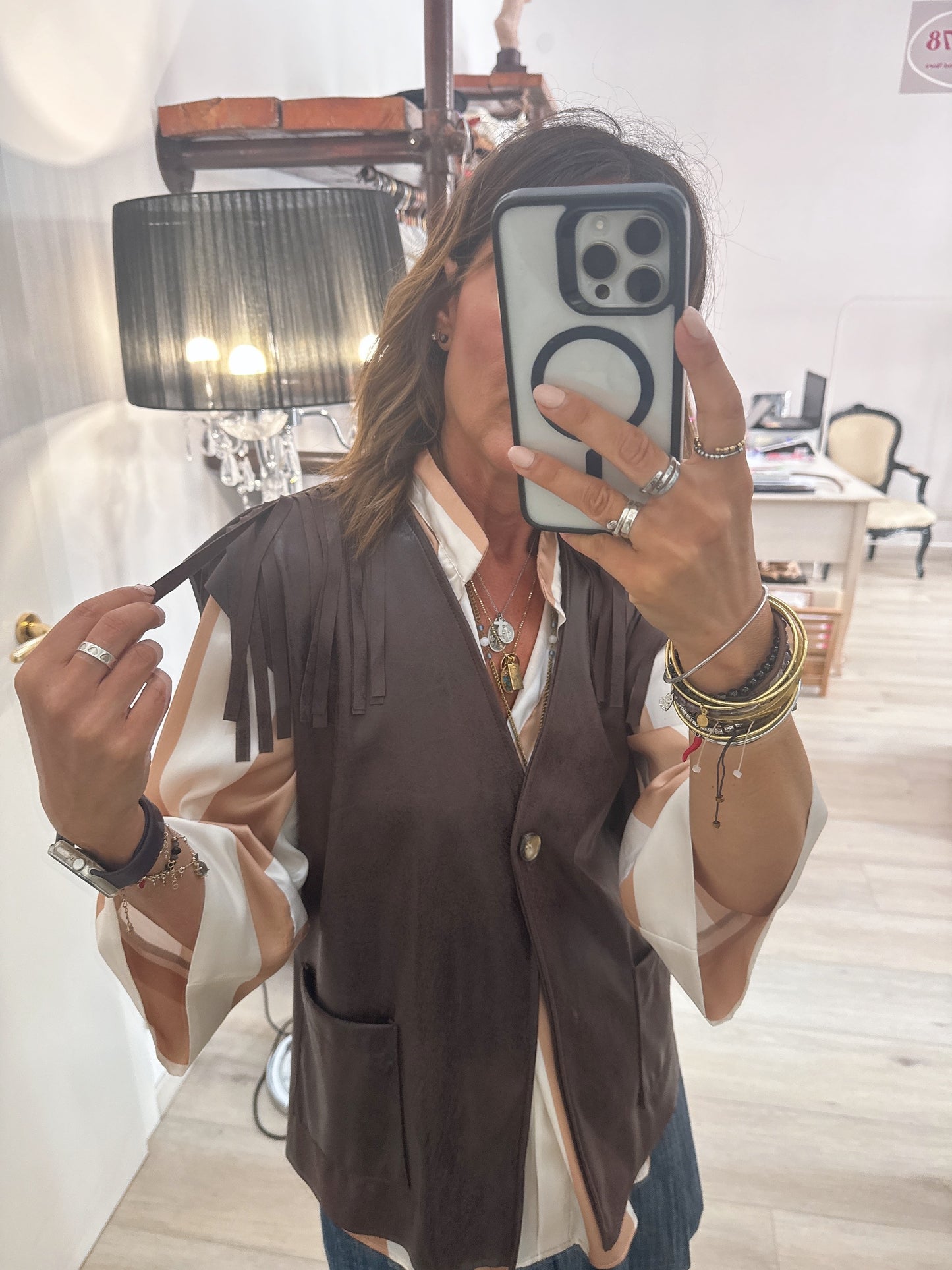 Gilet con frange