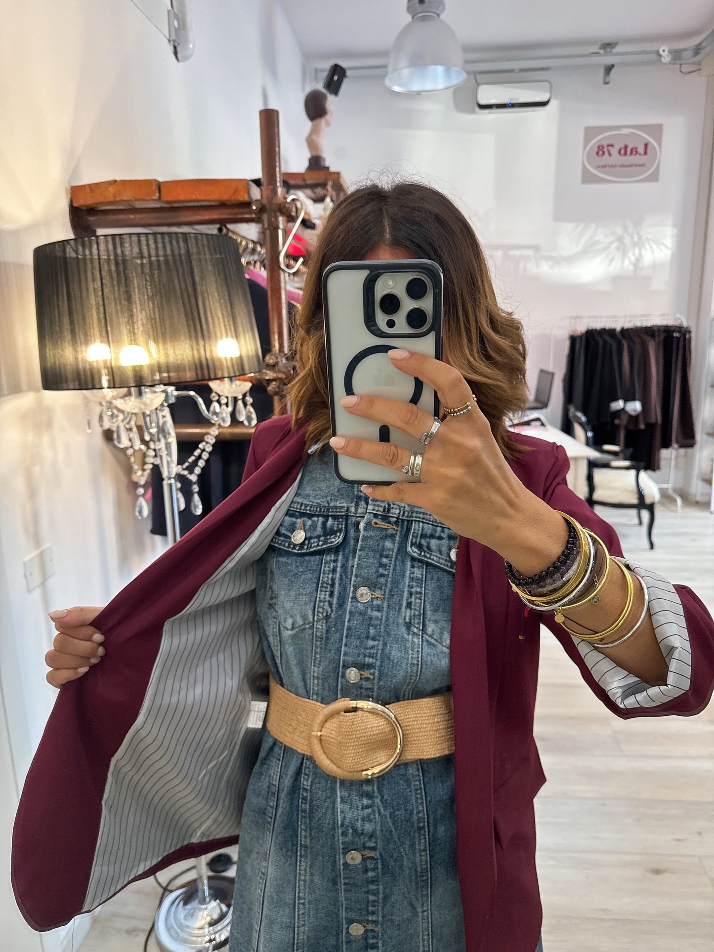 Blazer con fodera rigata