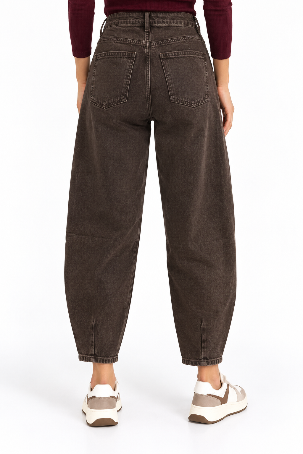 Jeans balloon fit marrone