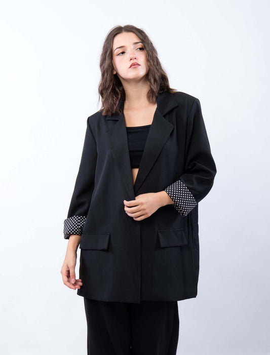 Blazer con fodera a pois