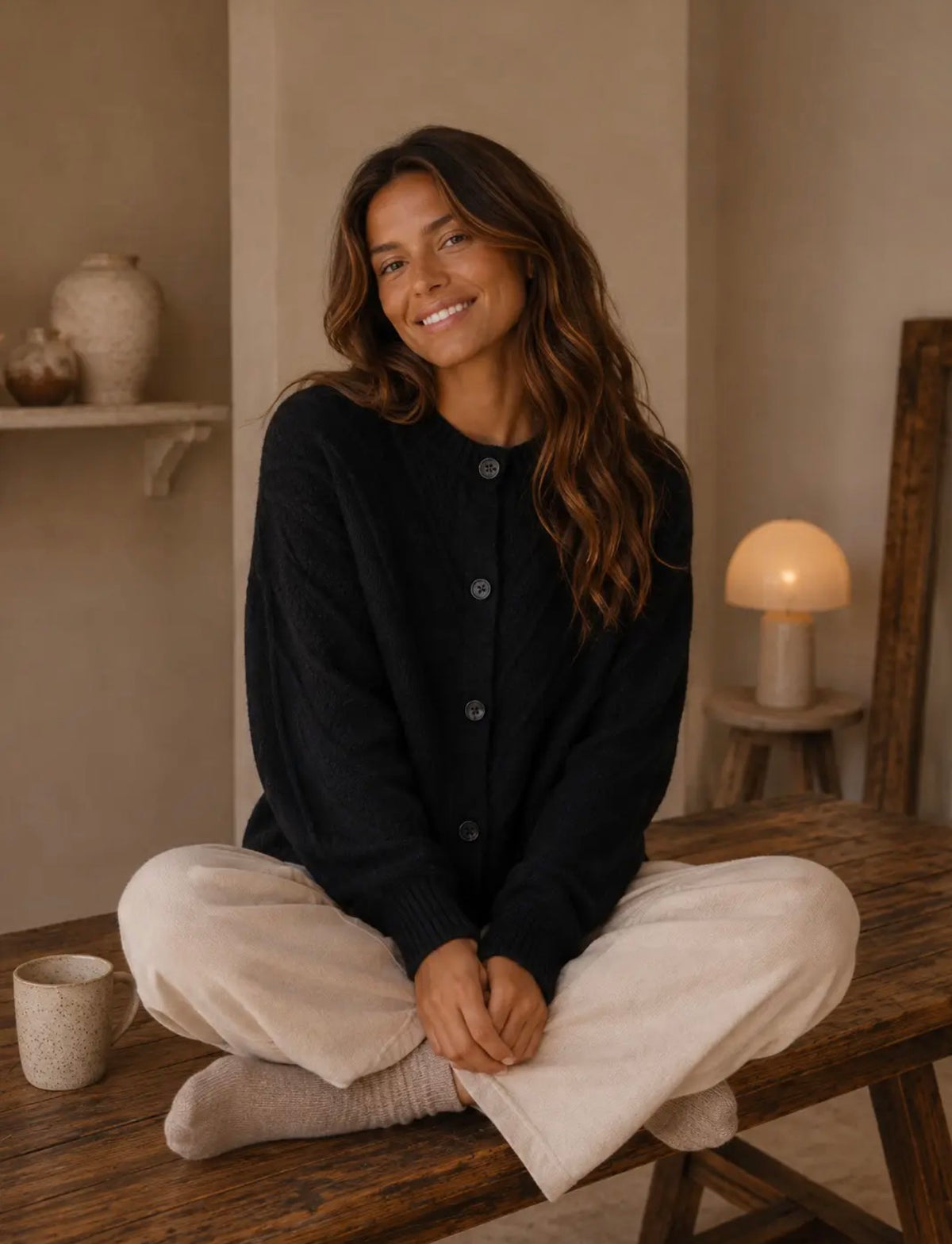 Cardigan over lavorato