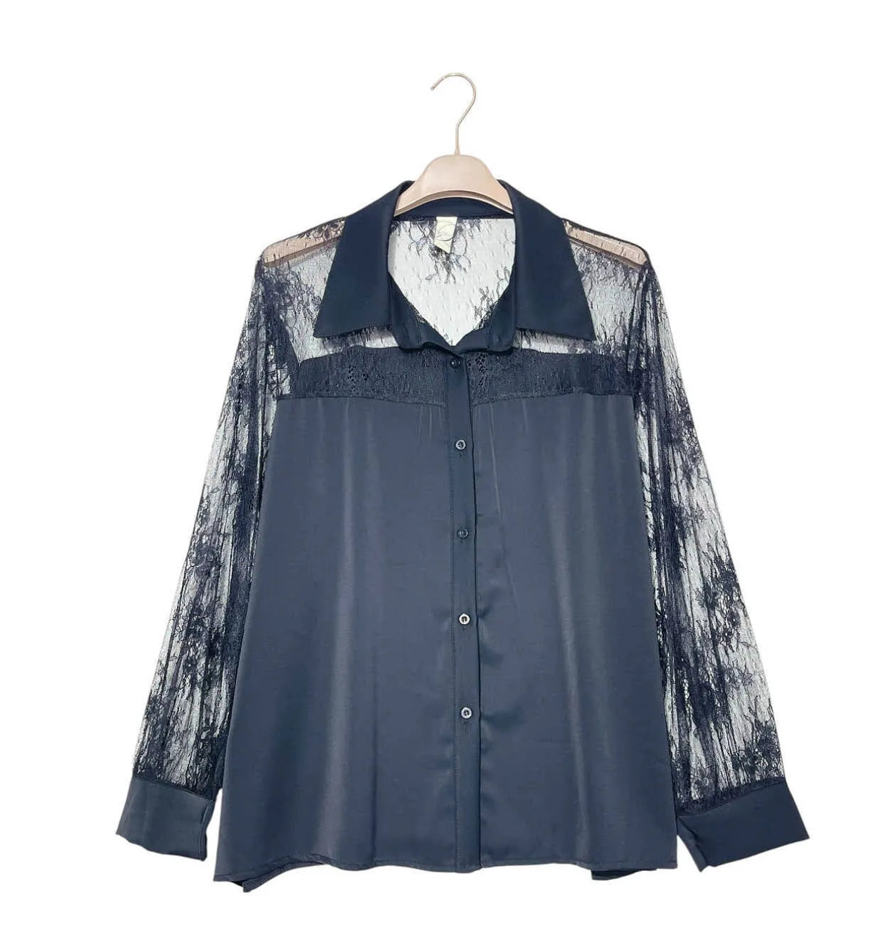 Camicia over con pizzo