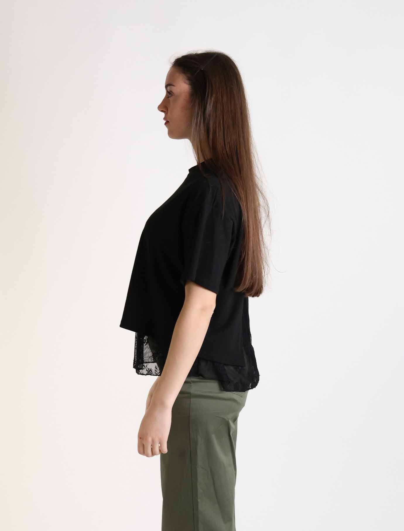 T shirt con pizzo