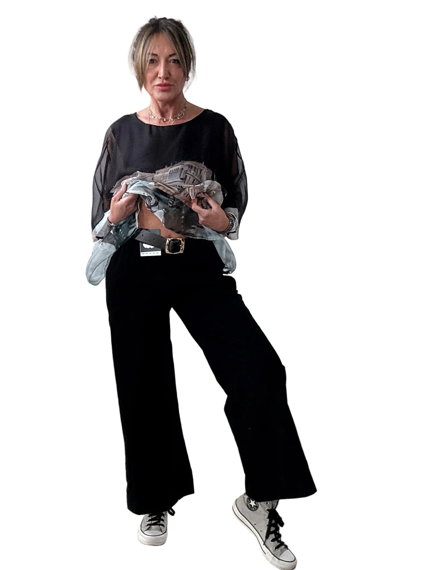 Pantalone con risvolto