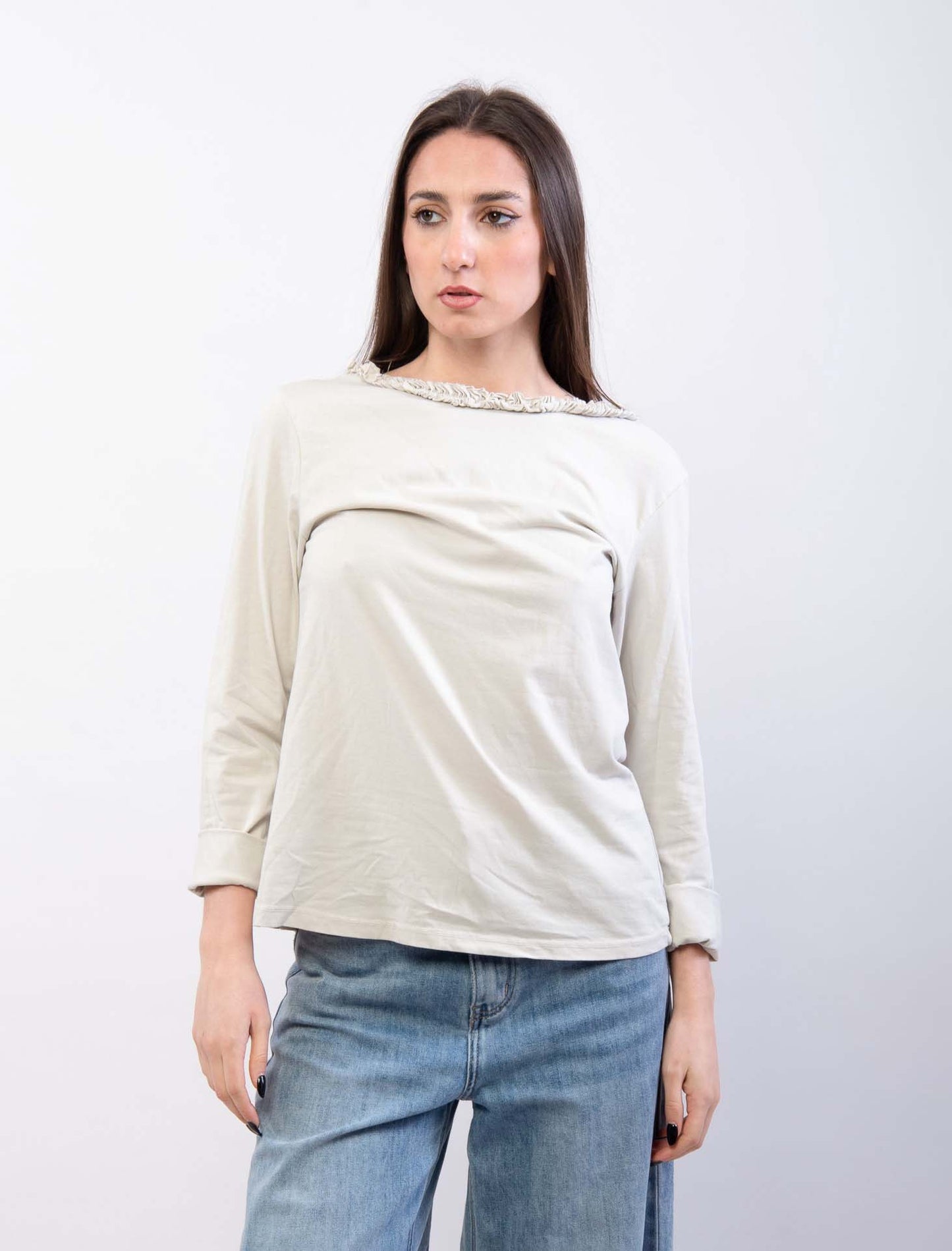 Maglietta scollo arricciato