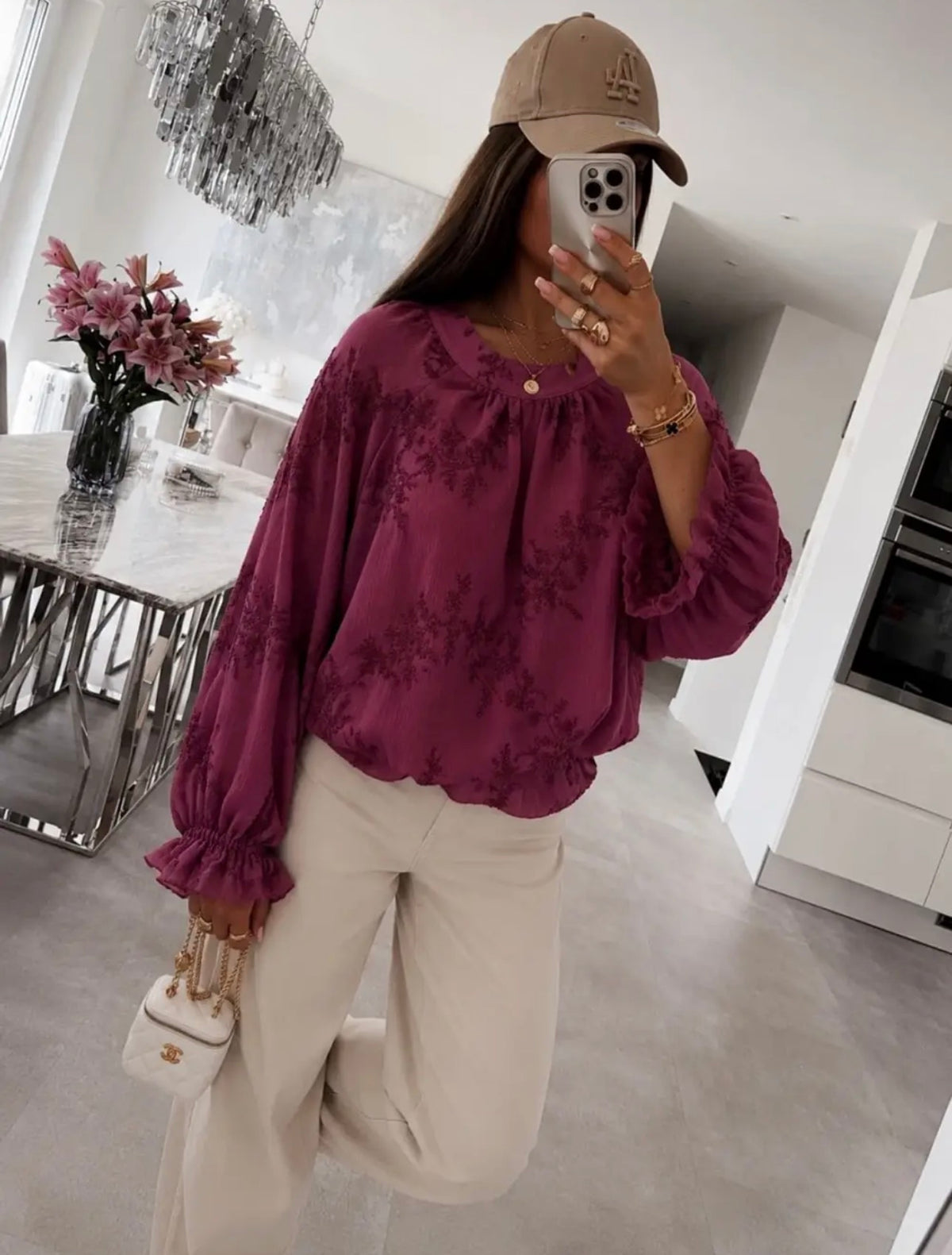 Blusa con ricami