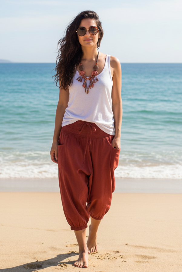 Pantalone pinocchietto etnico