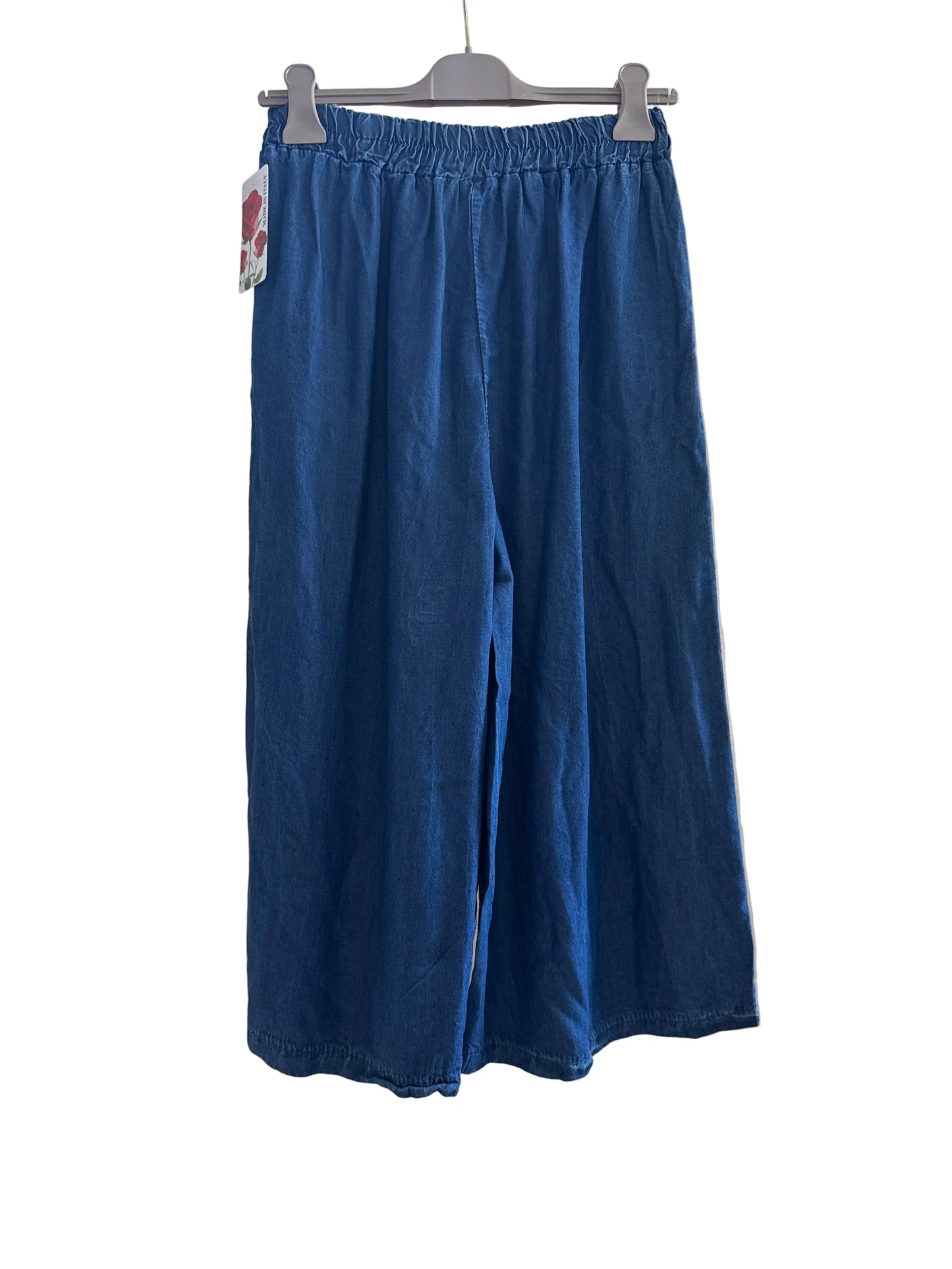 Pantalone gaucho in chambray