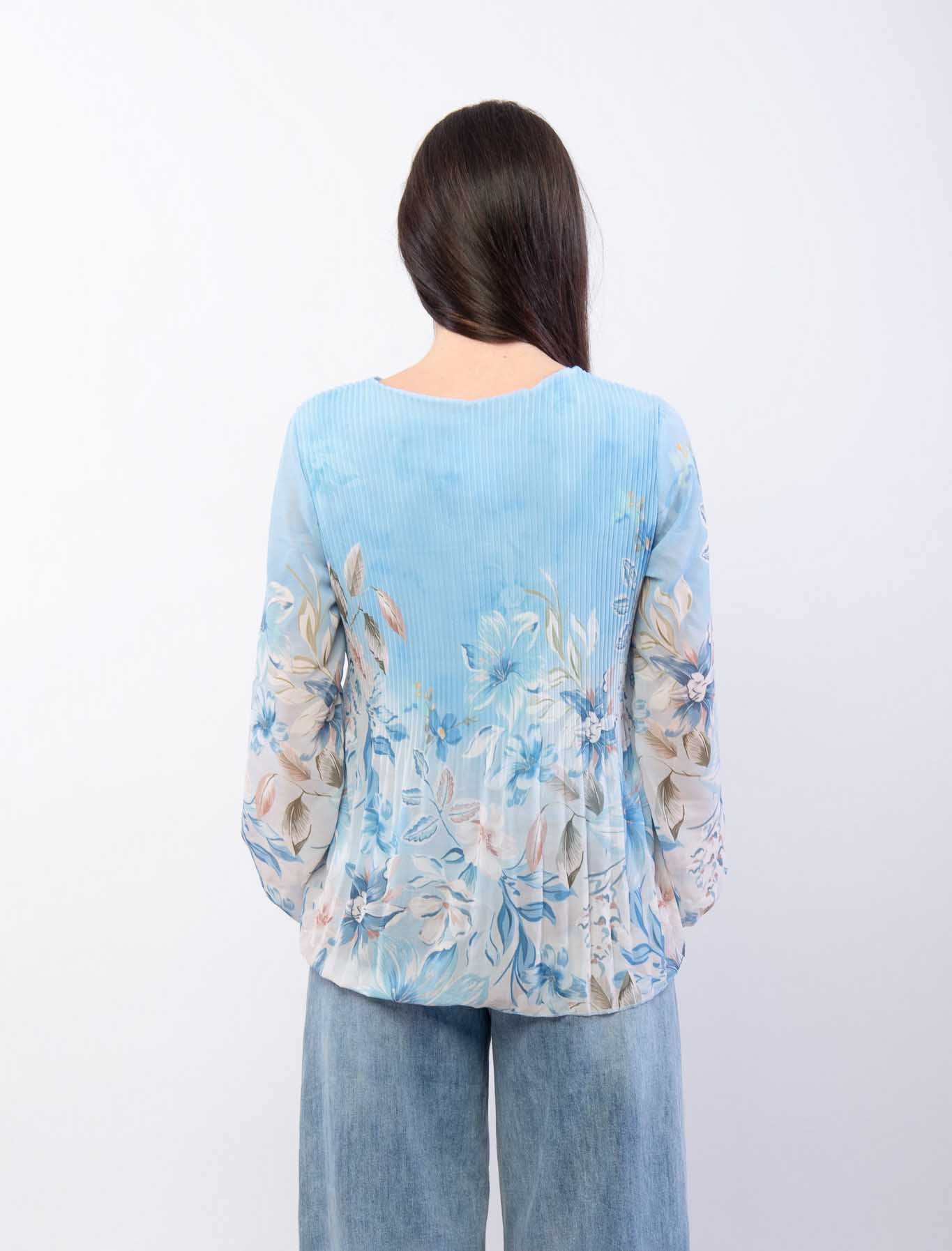 Blusa plissé floreale