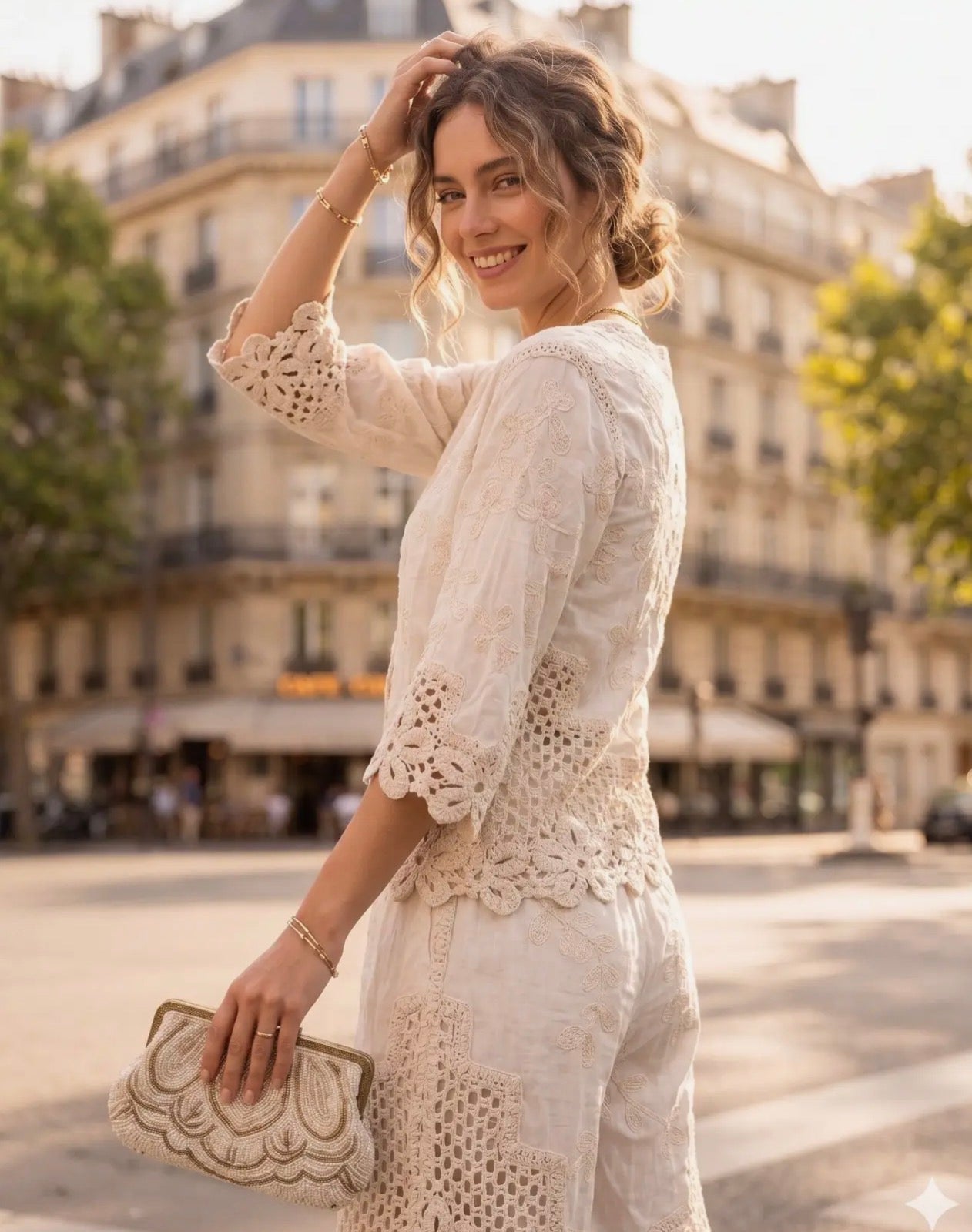 Cardigan in macramè