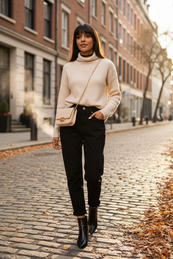 Jeans Mom Fit nero