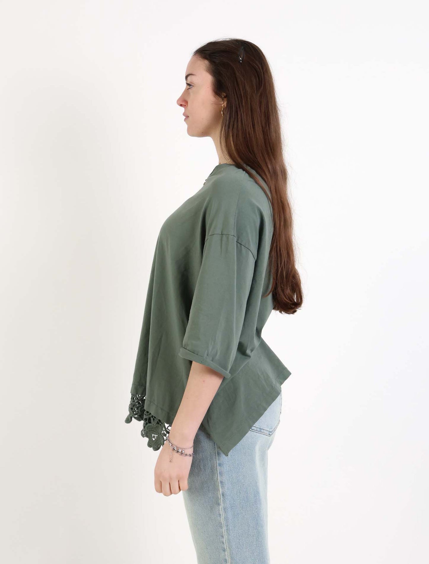 T shirt con macramè
