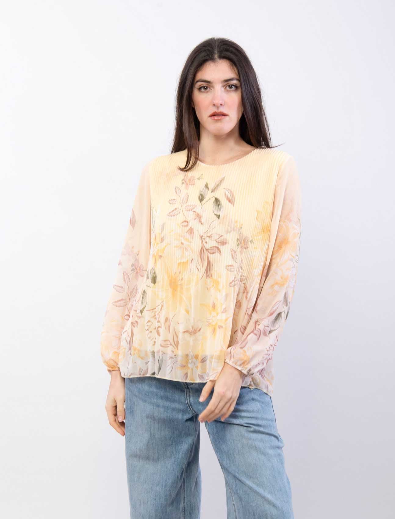 Blusa plissé floreale