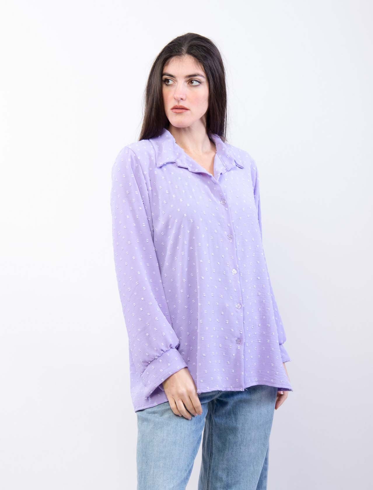 Camicia in chiffon a pois