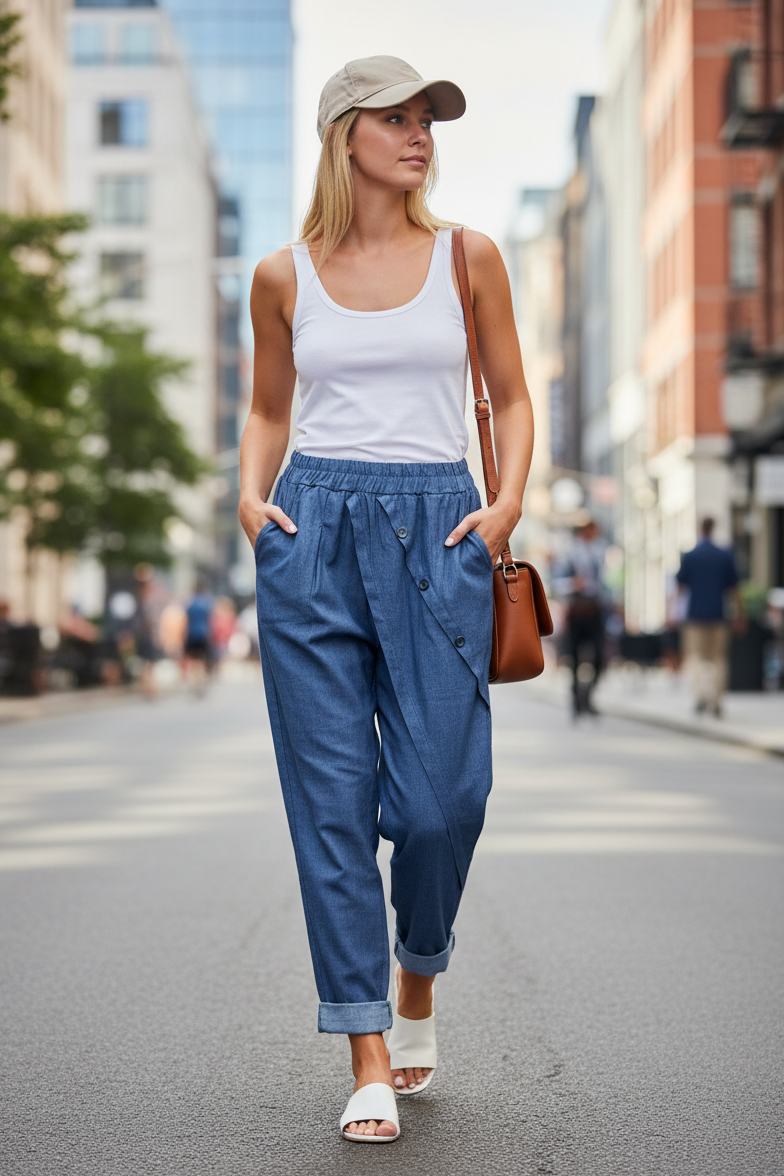 Pantalone in chambray