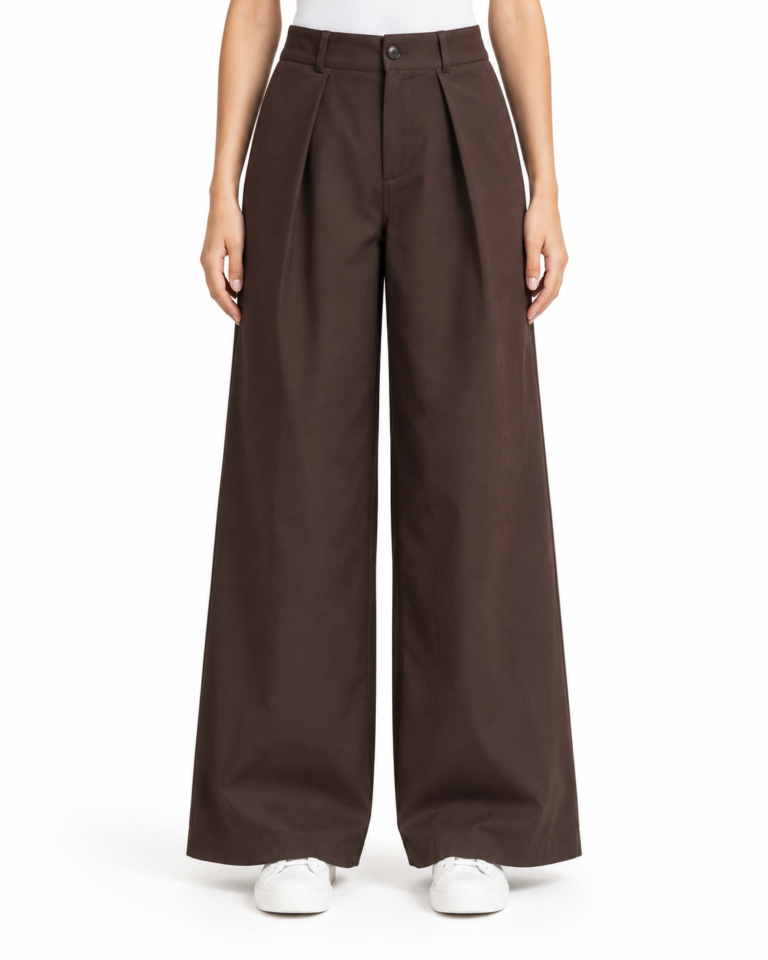 Pantalone con pieghe frontali