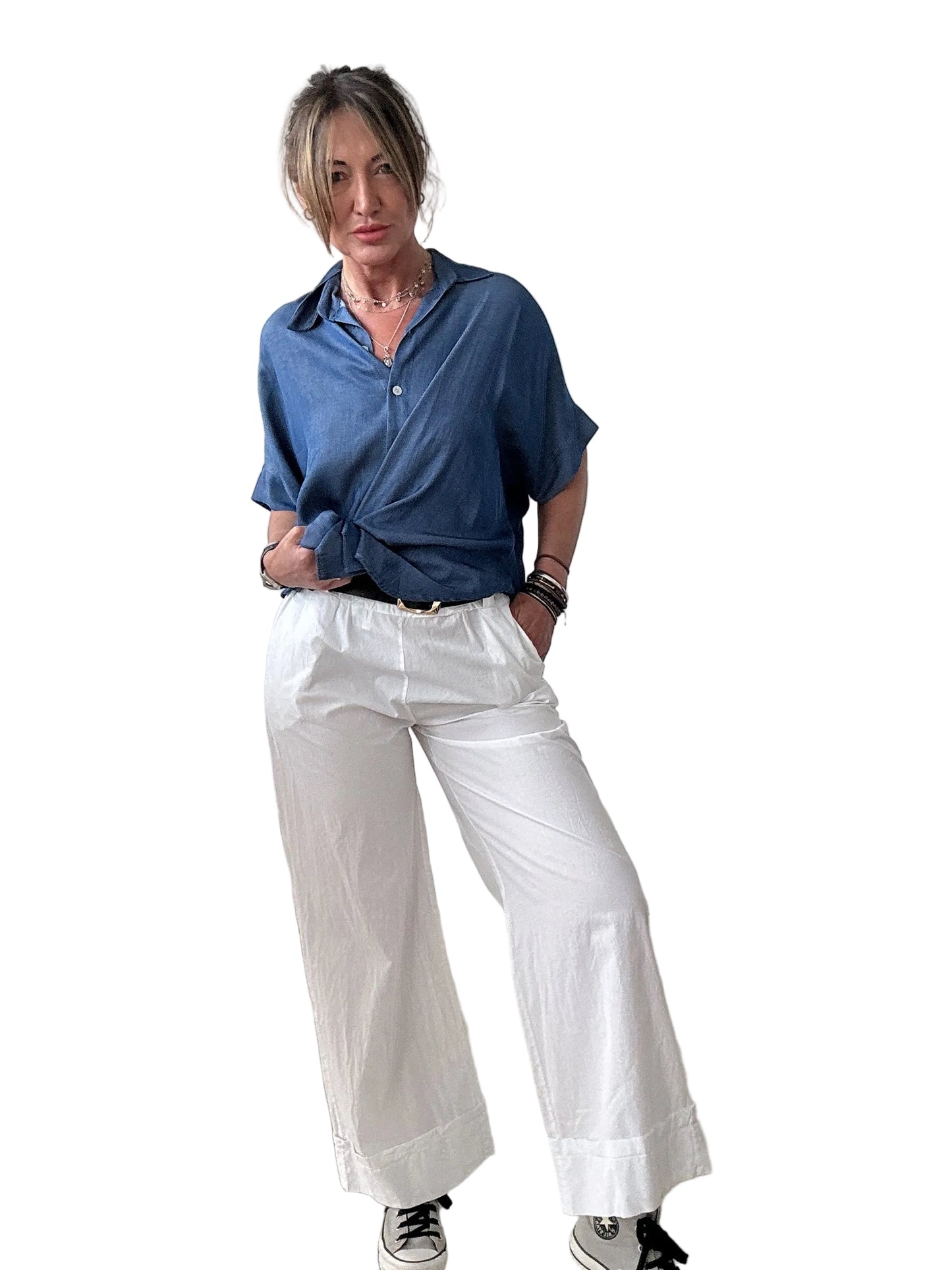 Pantalone con risvolto