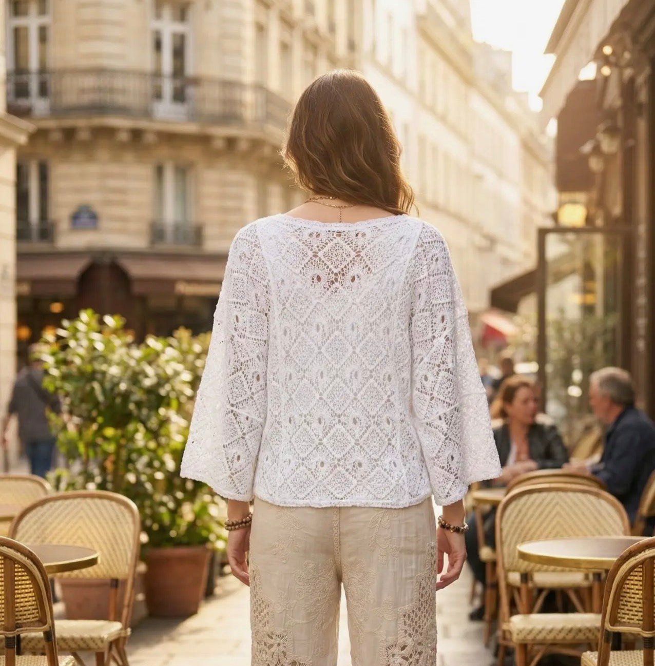 Cardigan in macramè