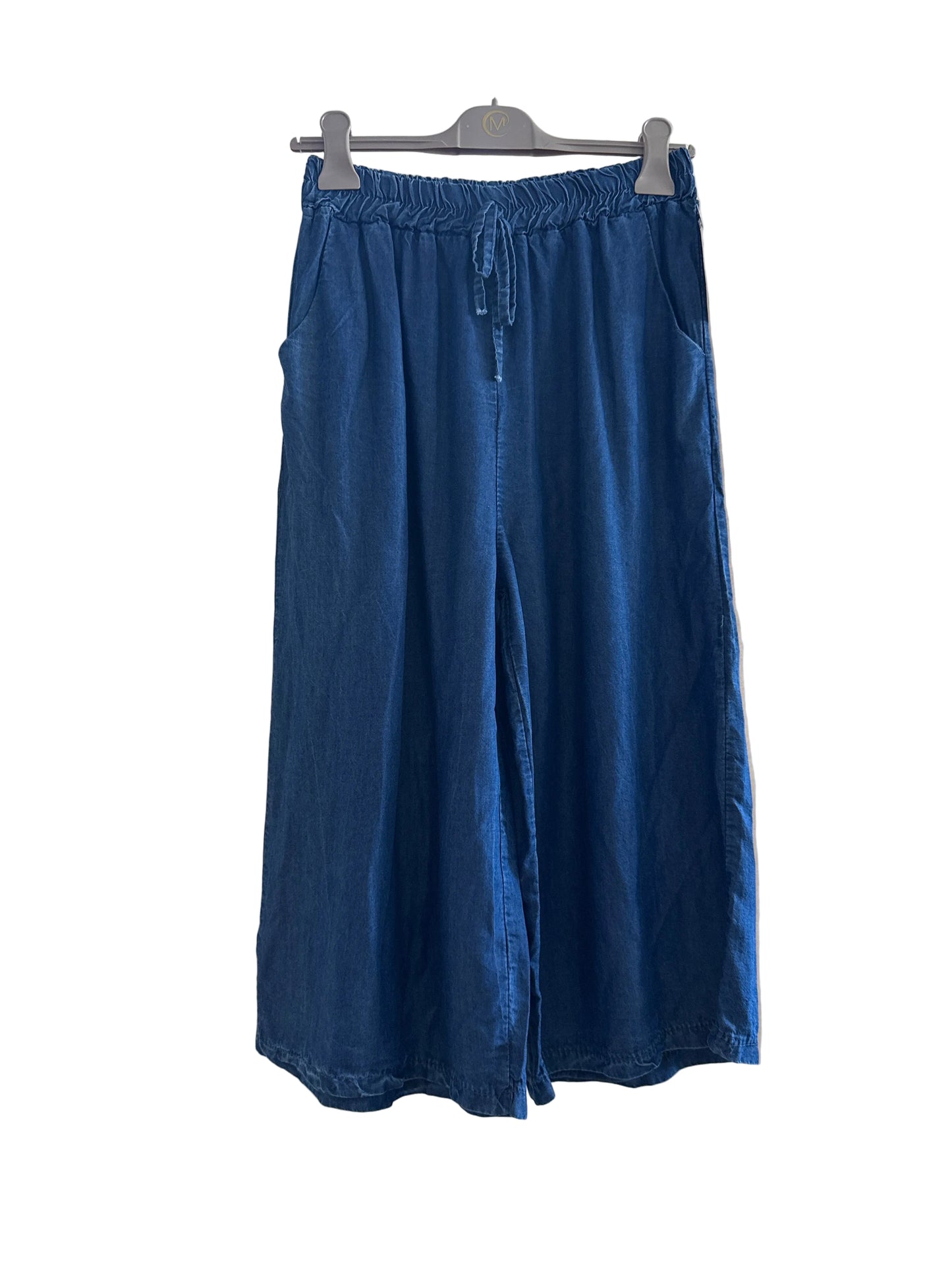 Pantalone gaucho in chambray