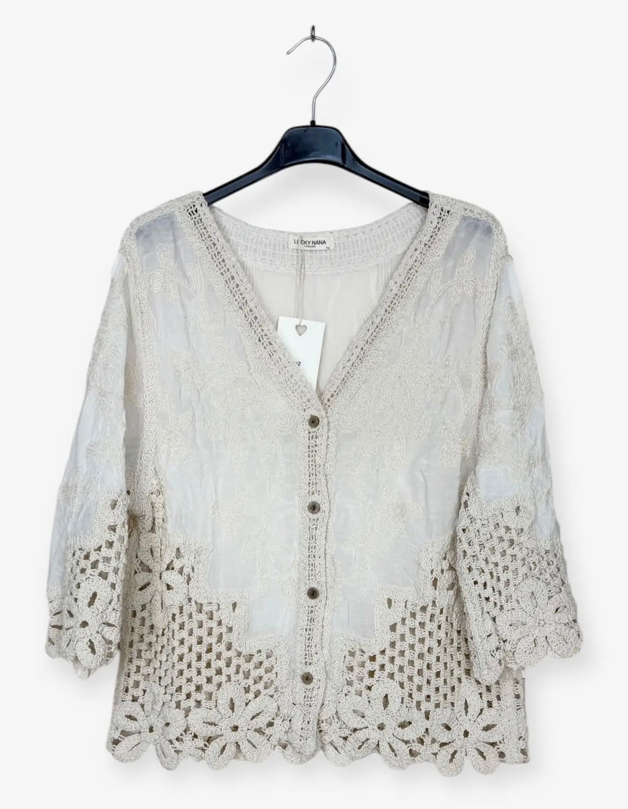 Cardigan in macramè