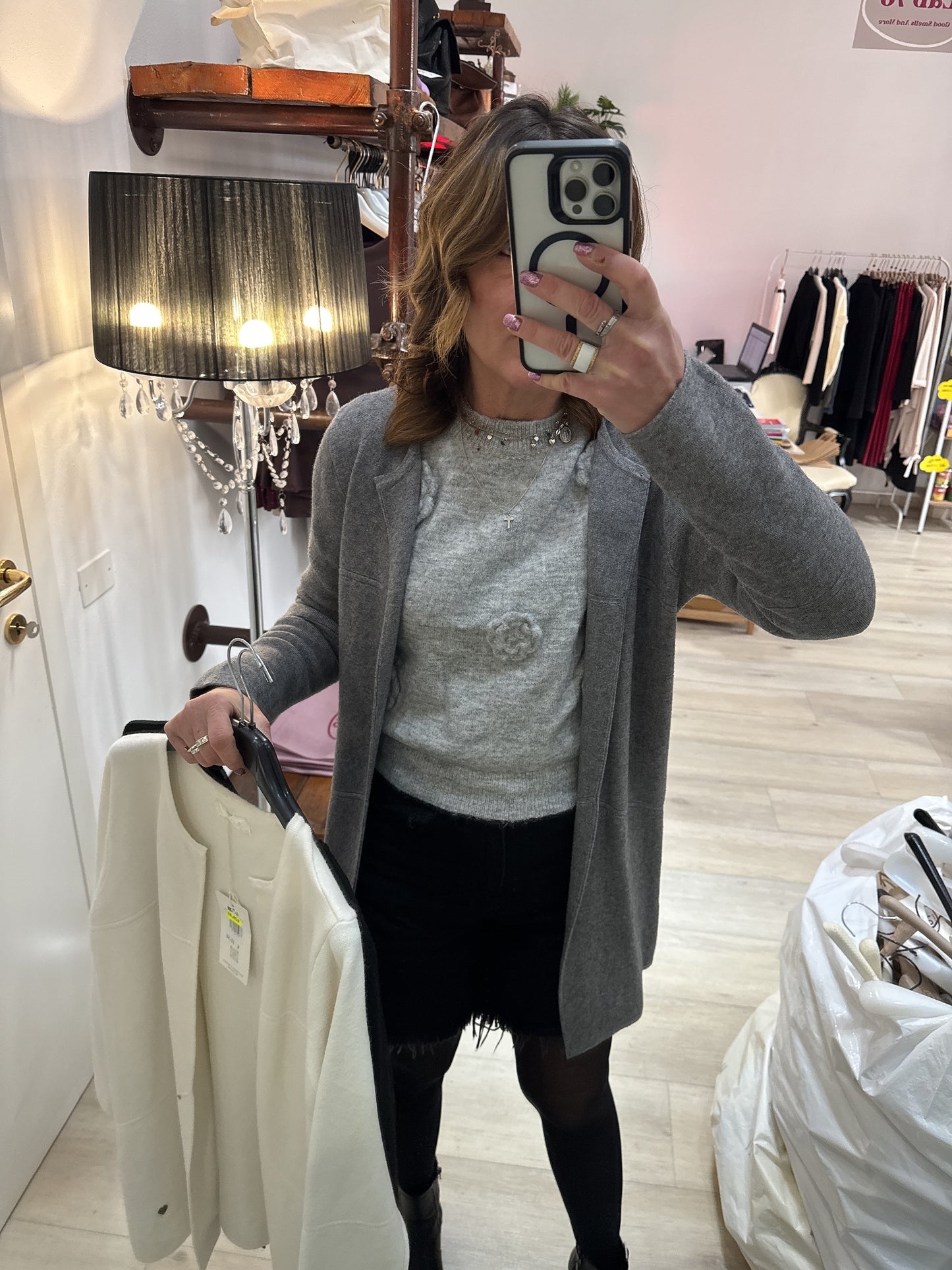 Cardigan scollo tondo