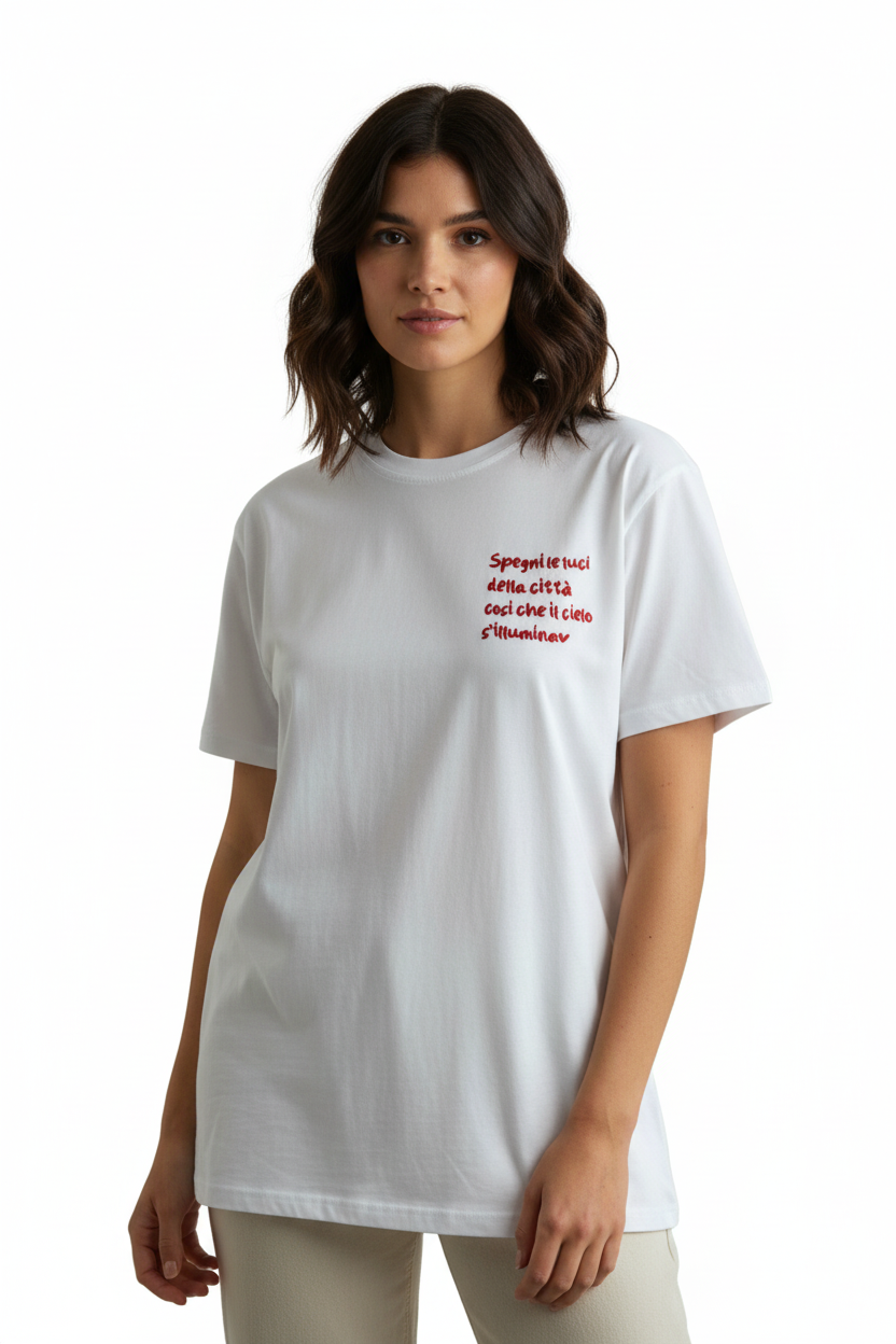 T shirt “Spegni le luci ..”