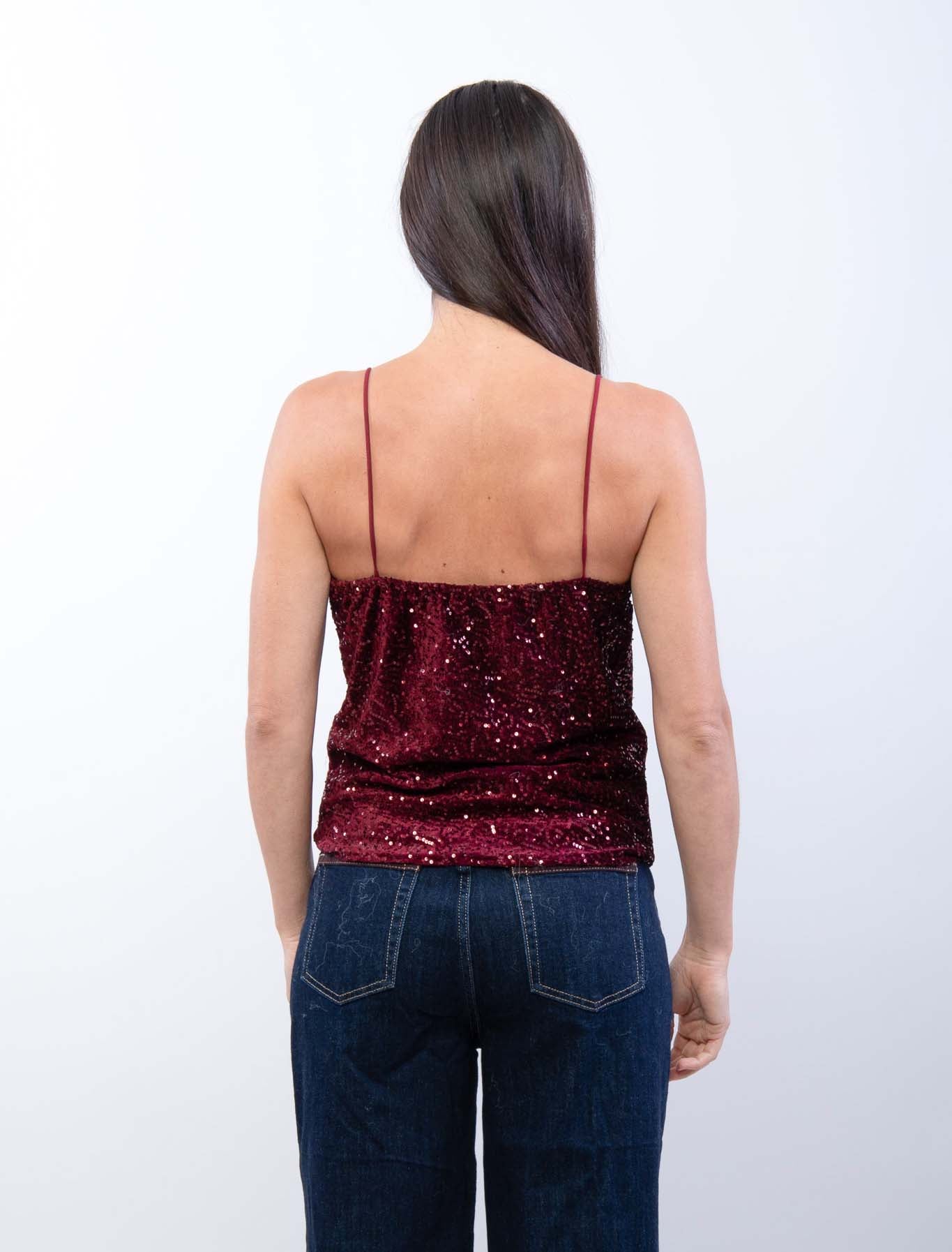 Top paillettes ciniglia
