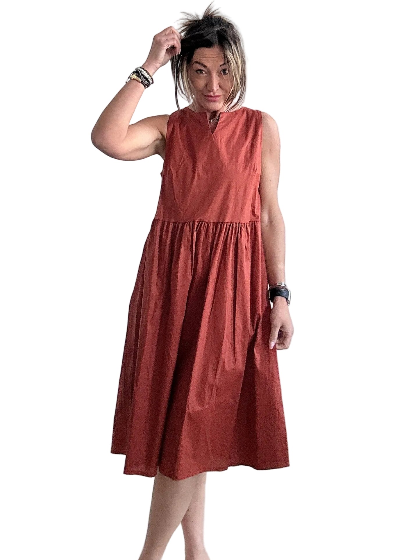 Abito midi in cotone