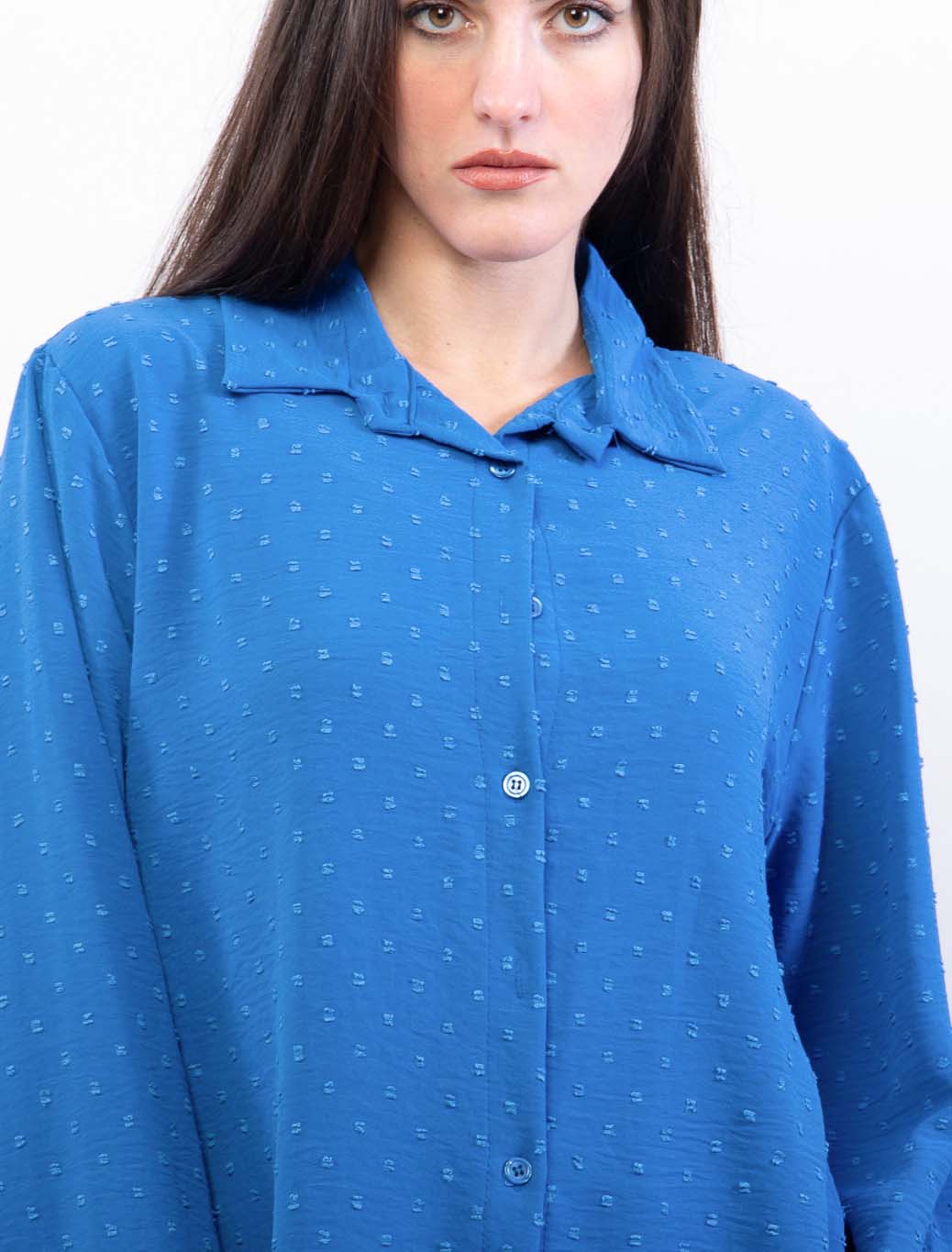 Camicia in chiffon a pois